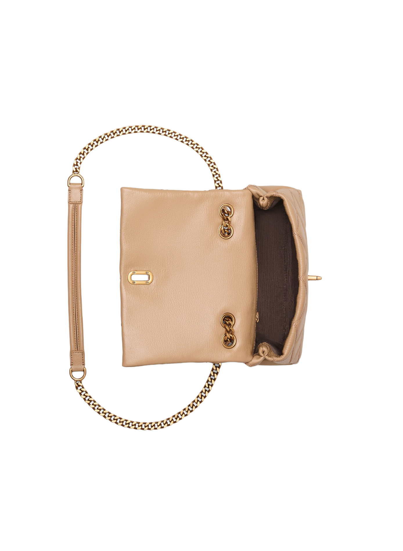 Sac à main à double chaîne en cuir MARC JACOBS Marron