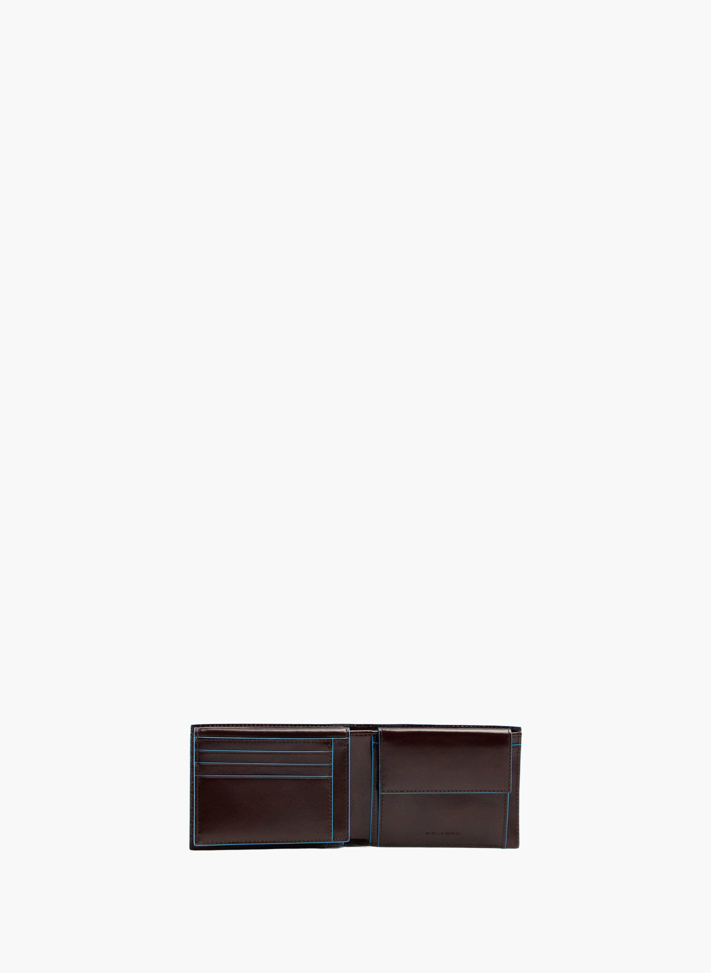 Men’s wallet with flip up id window PIQUADRO Brown
