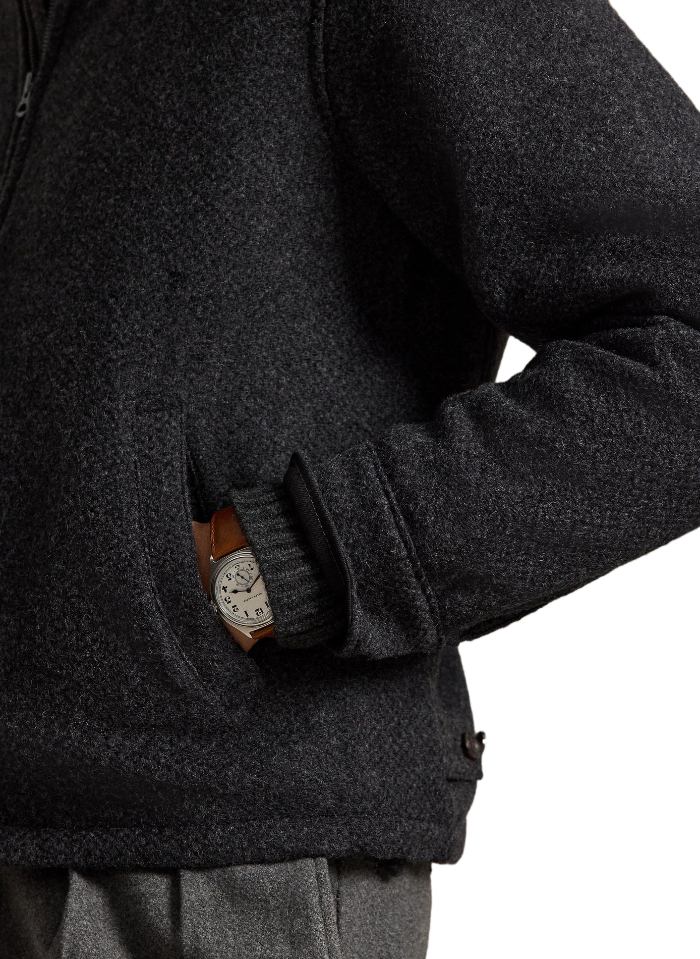 Veste courte zippée en laine  POLO RALPH LAUREN Beige