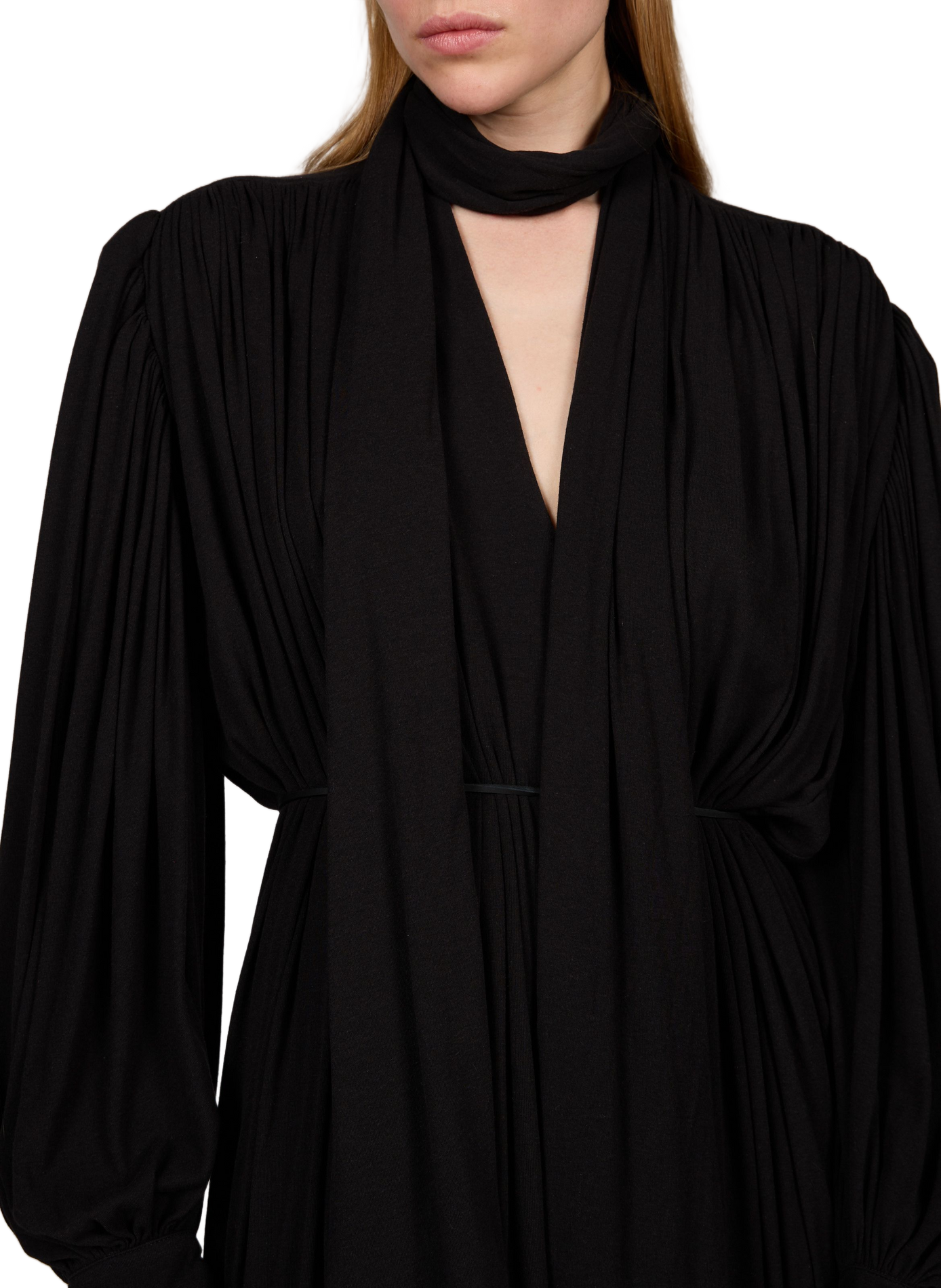 Robe longue fluide en coton mélangé CALVIN KLEIN COLLECTION Noir