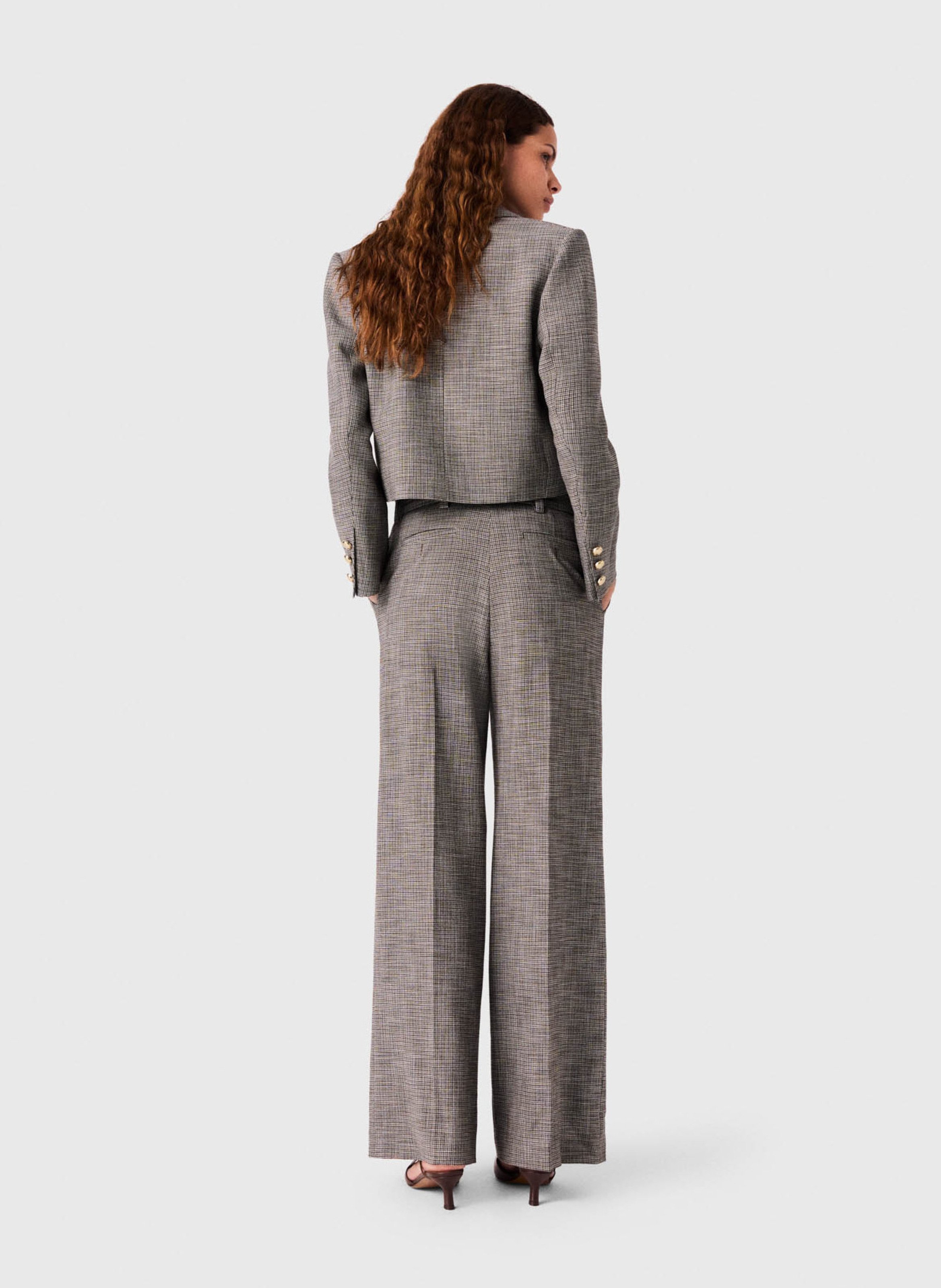 Pantalon droit à plis MAJE Marron