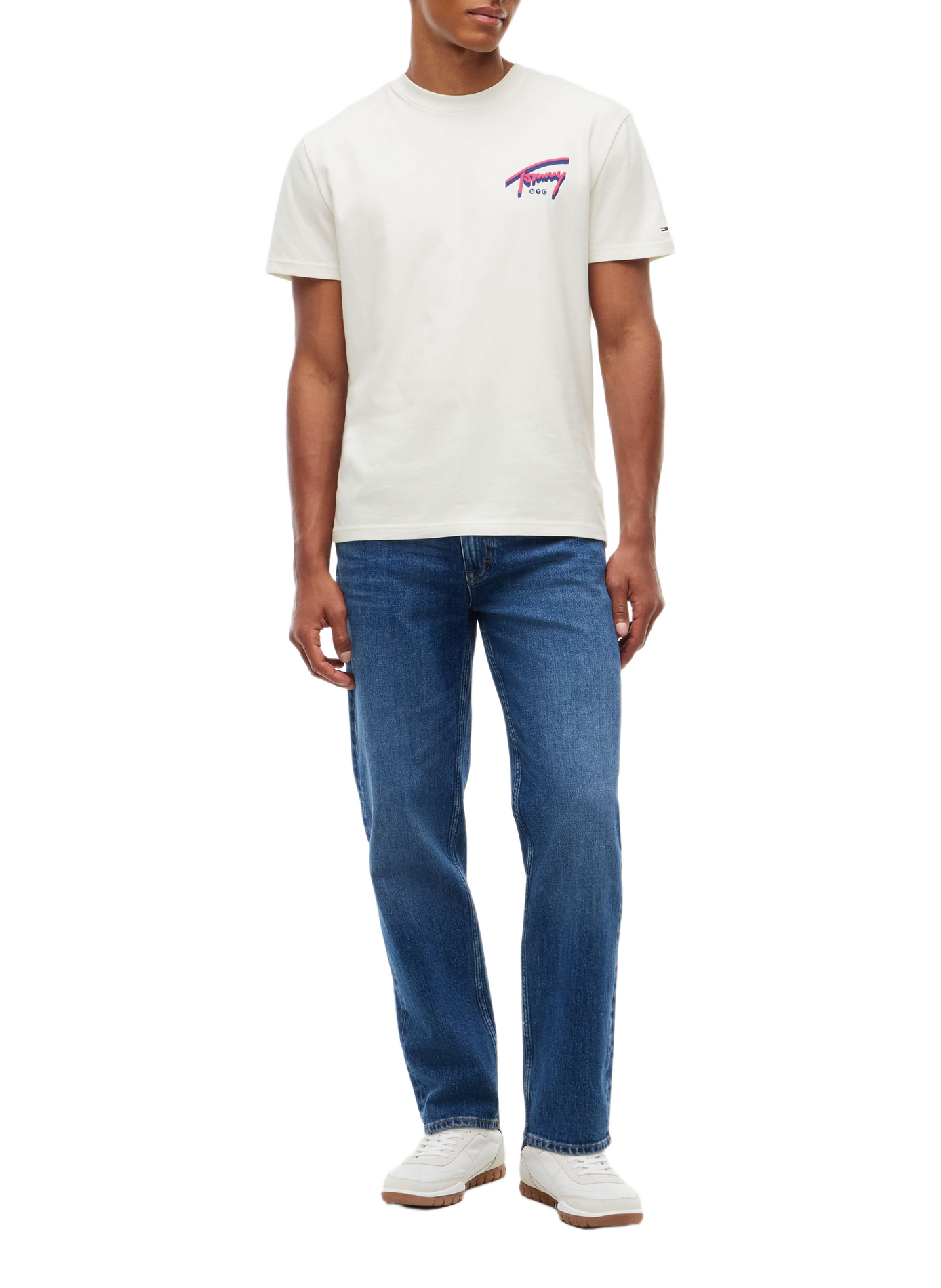 T-shirt droit col rond sérigraphié TOMMY HILFIGER Blanc