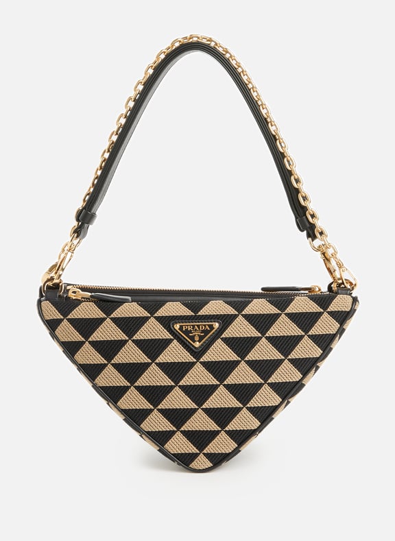 Mini sac Prada Symbole en cuir et toile Multicolore by PRADA PRADA Mini sac Prada Symbole en cuir et toile Multicolore