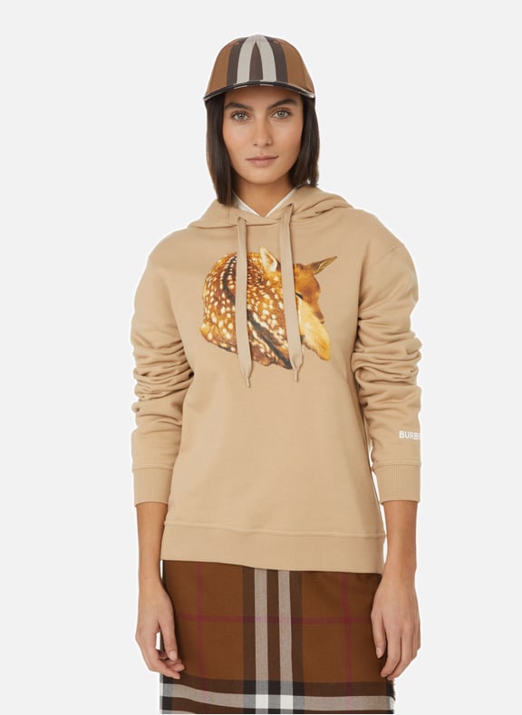 Hoodie en coton Beige by BURBERRY BURBERRY Hoodie en coton Beige