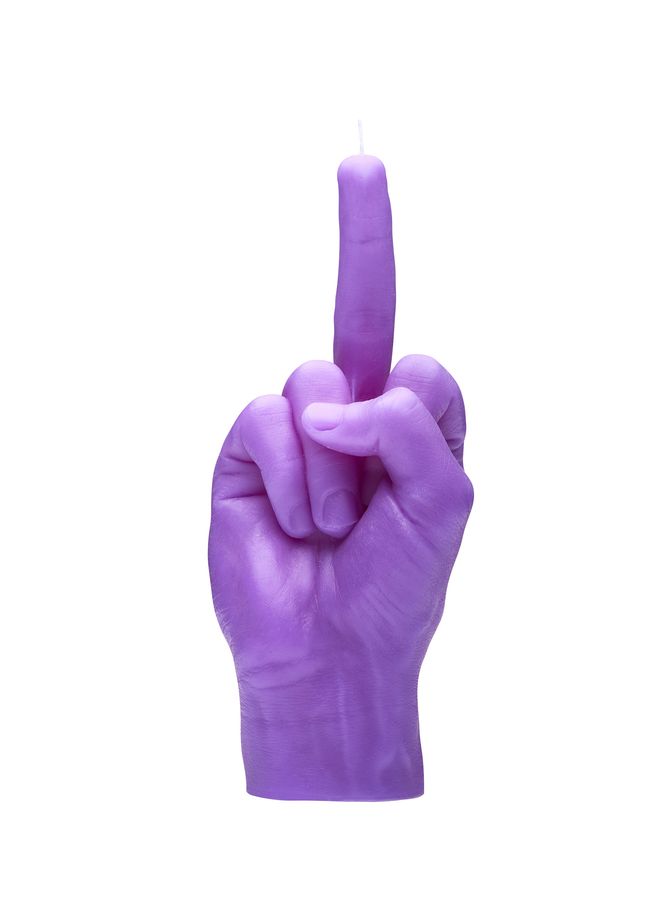 PURPLE F*CK YOU CANDLE CANDLE HAND
