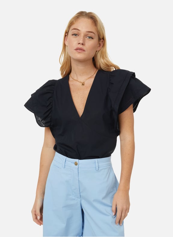 Tommy hilfiger ruffle sales blouse