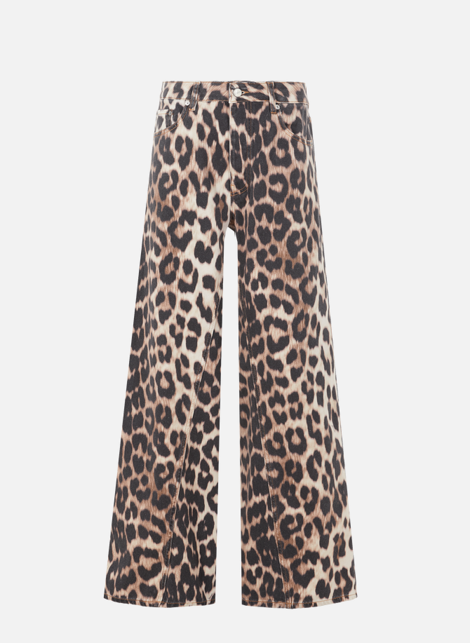 GANNI Jeans mit Leopardenmuster