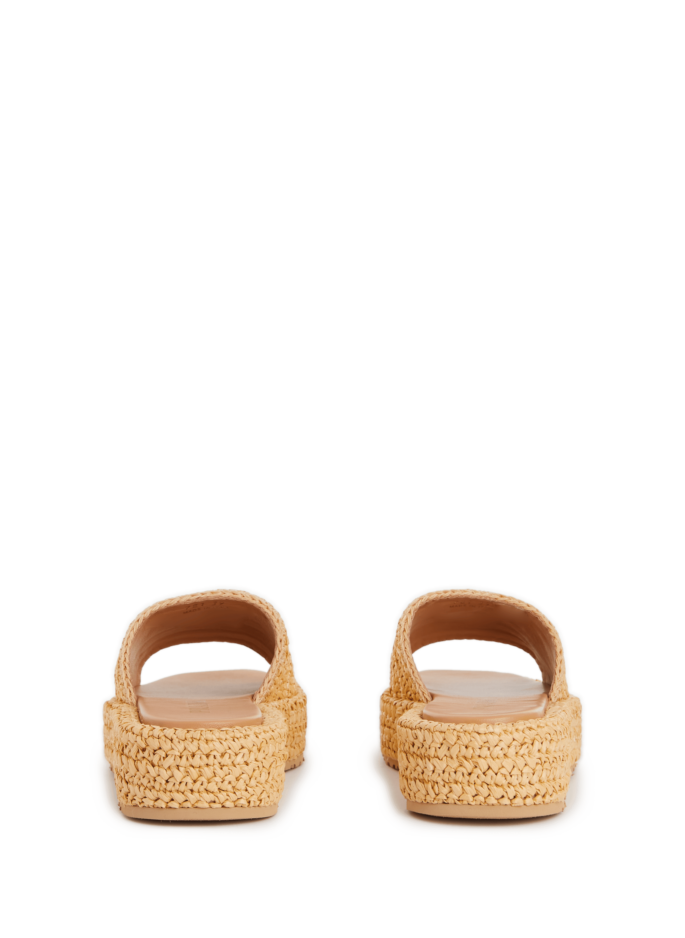 Raffia platform mules PRADA Beige