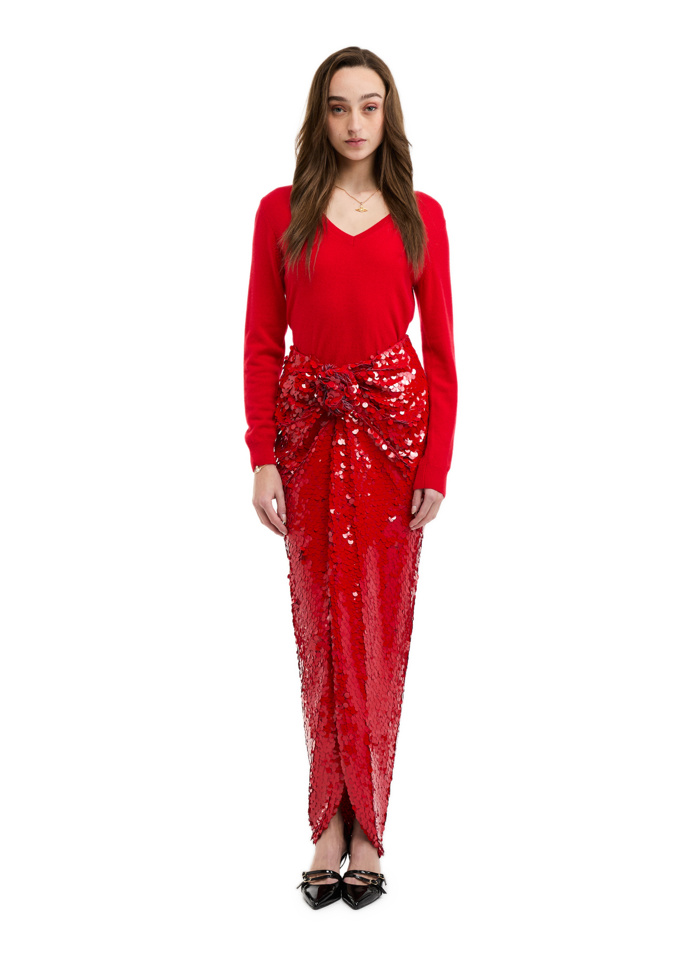 Pull en cachemire AU PRINTEMPS PARIS Rouge