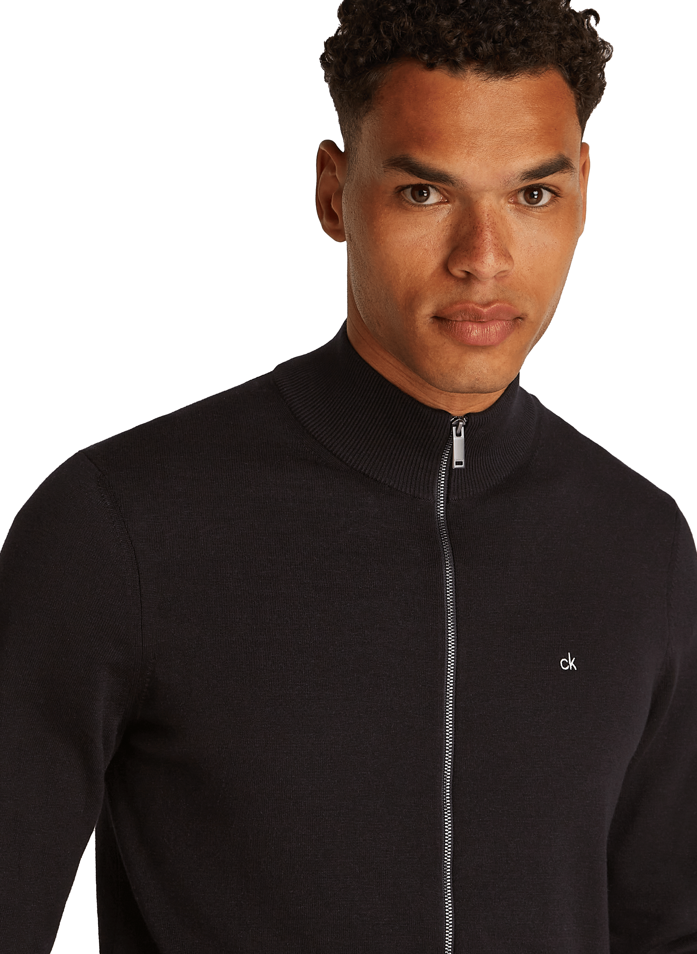 Gilet zippé en coton et soie Noir