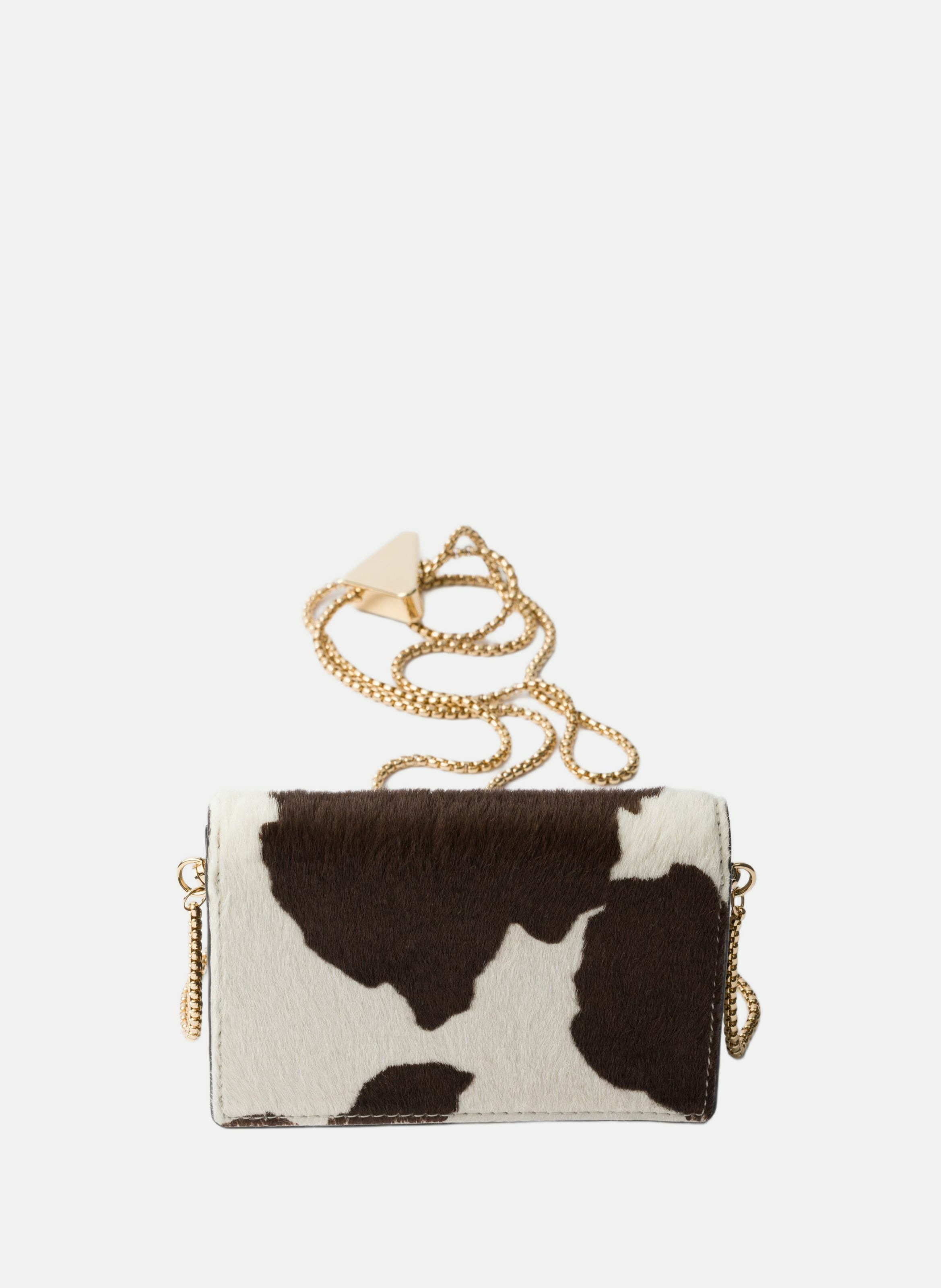 Porte-cartes en cuir imprimé avec bandoulière PRADA Blanc