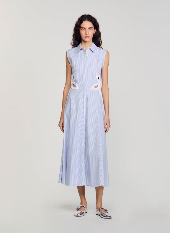 Robe longue rayée Bleu by SANDRO SANDRO Robe longue rayée Bleu