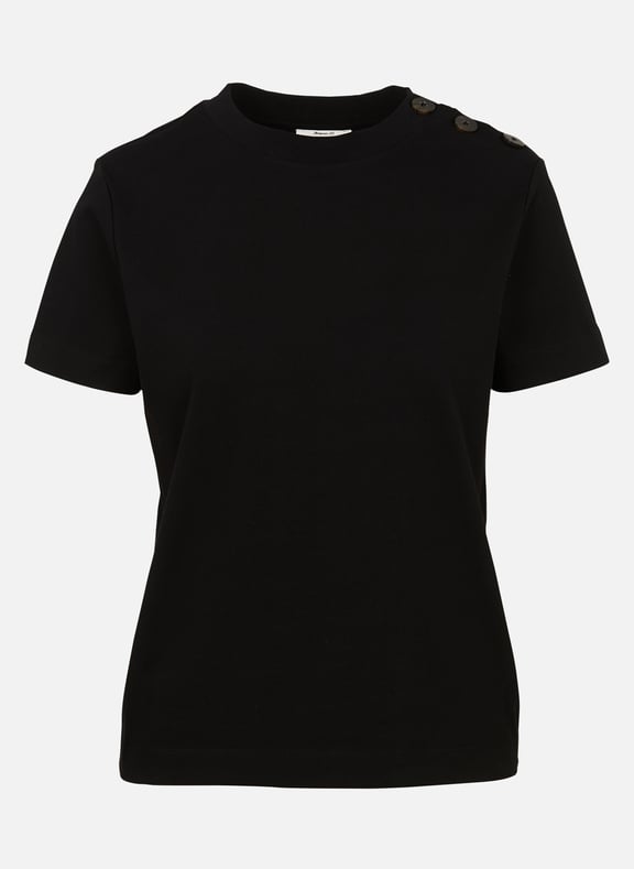 Tee-shirt col rond en coton damien Noir by MAISON 123 MAISON 123 Tee-shirt col rond en coton damien Noir