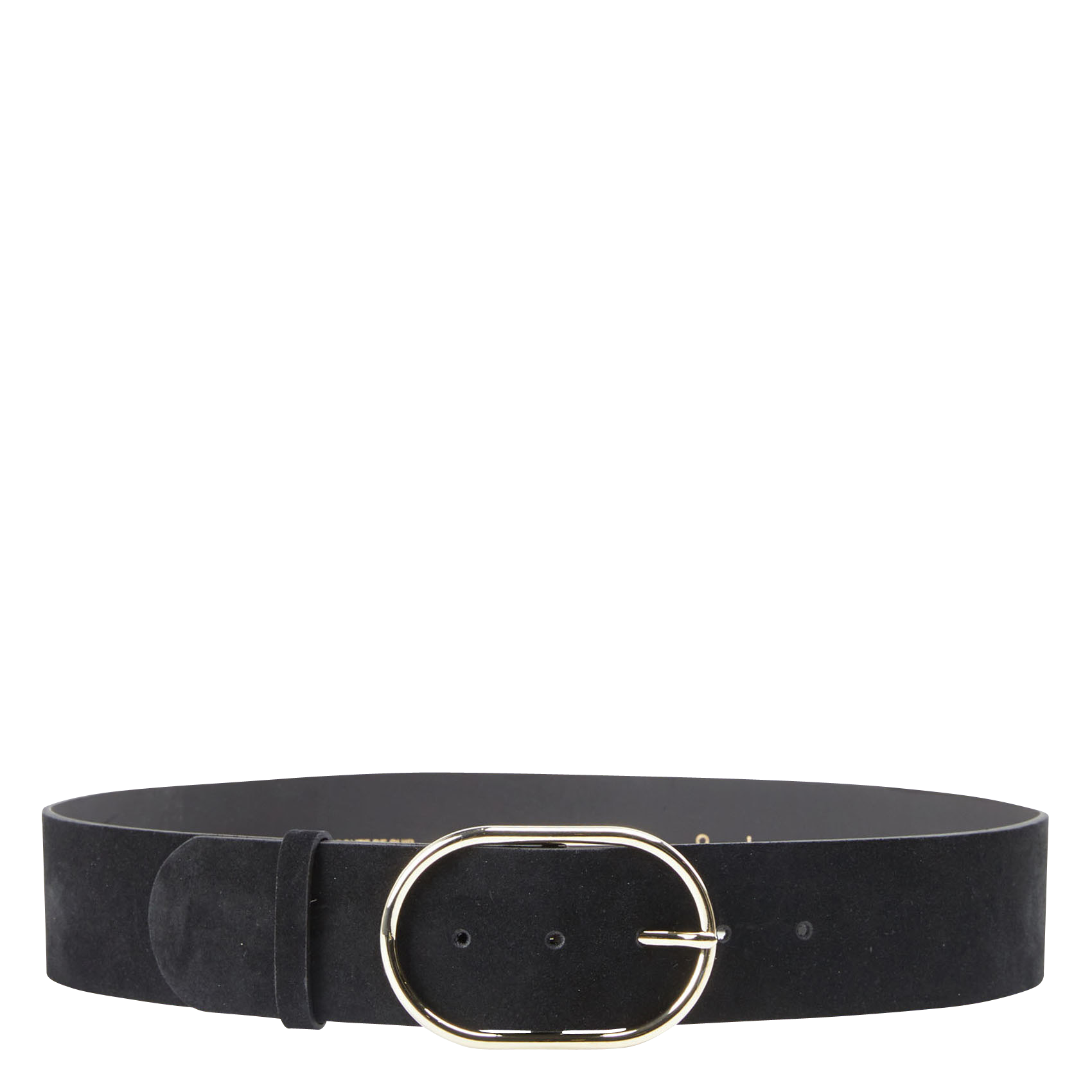 BA&SH Ceinture large en cuir cole Noir