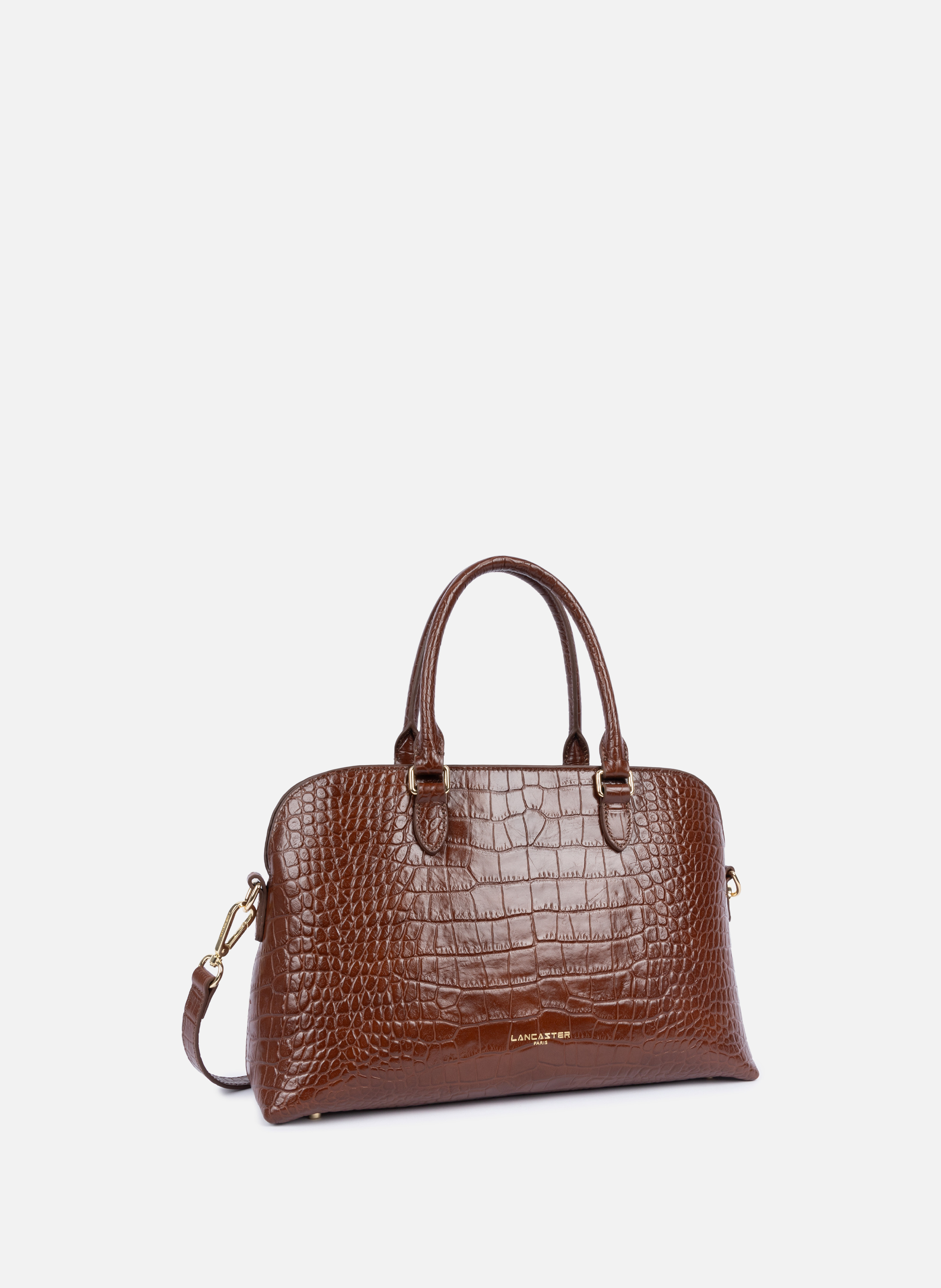 Grand sac demi lune - exo LANCASTER Marron