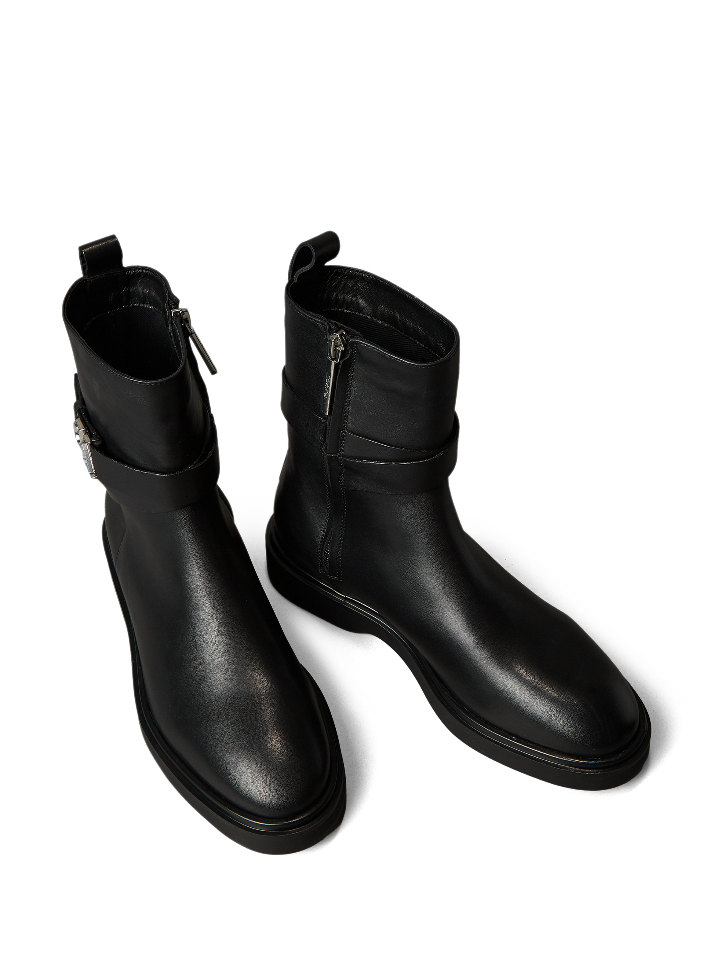 Bottines zippées en cuir CALVIN KLEIN Noir