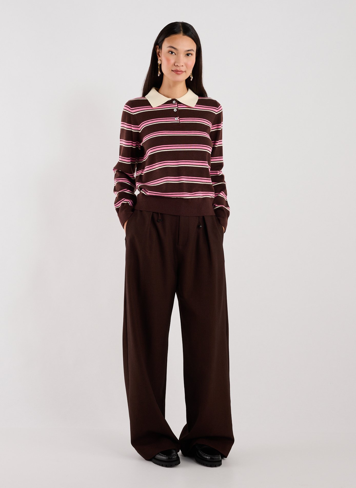 Pull droit à rayures SUNCOO Rouge