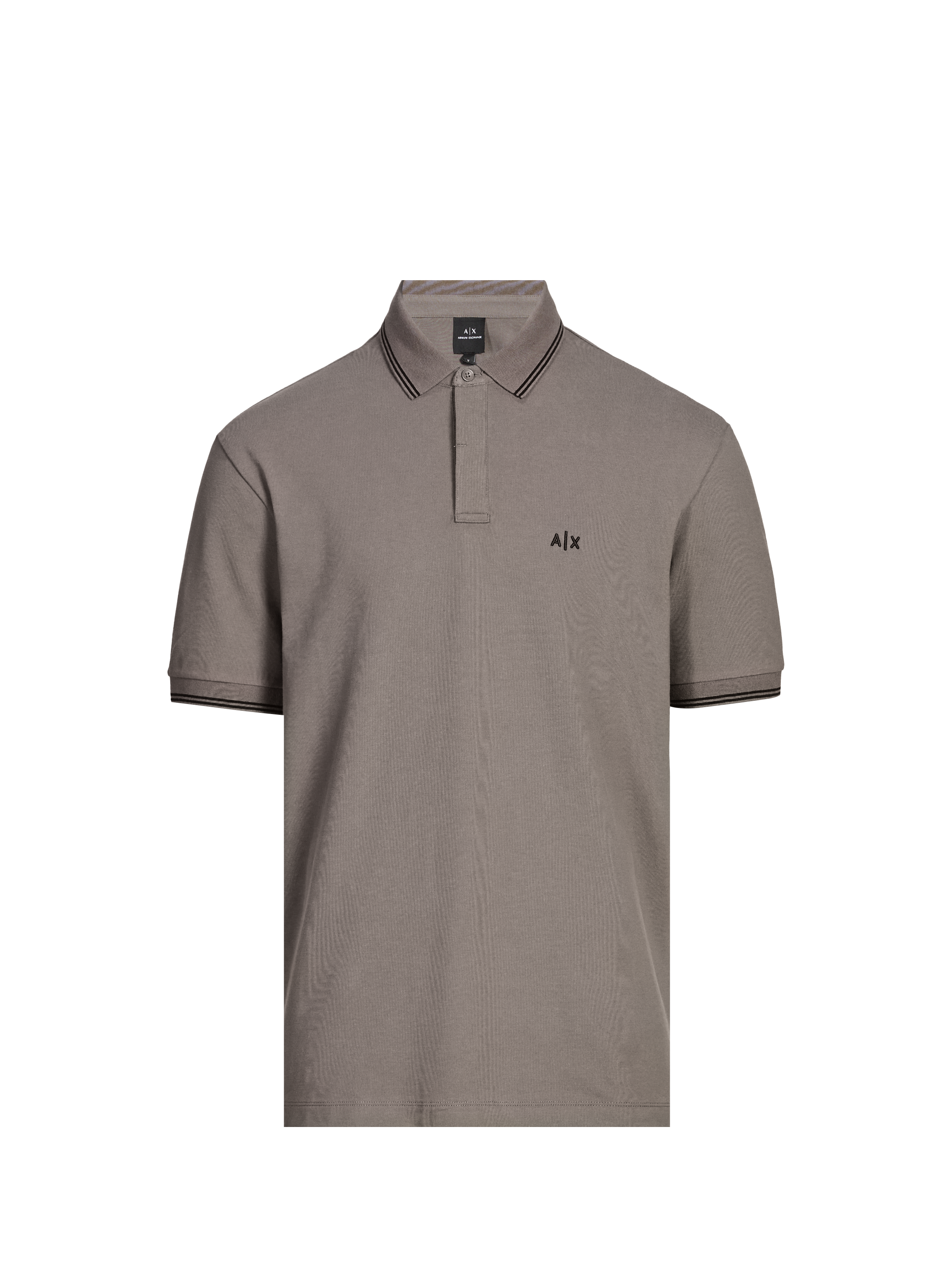 Short-sleeved polo in blended cotton  Dark gull gray