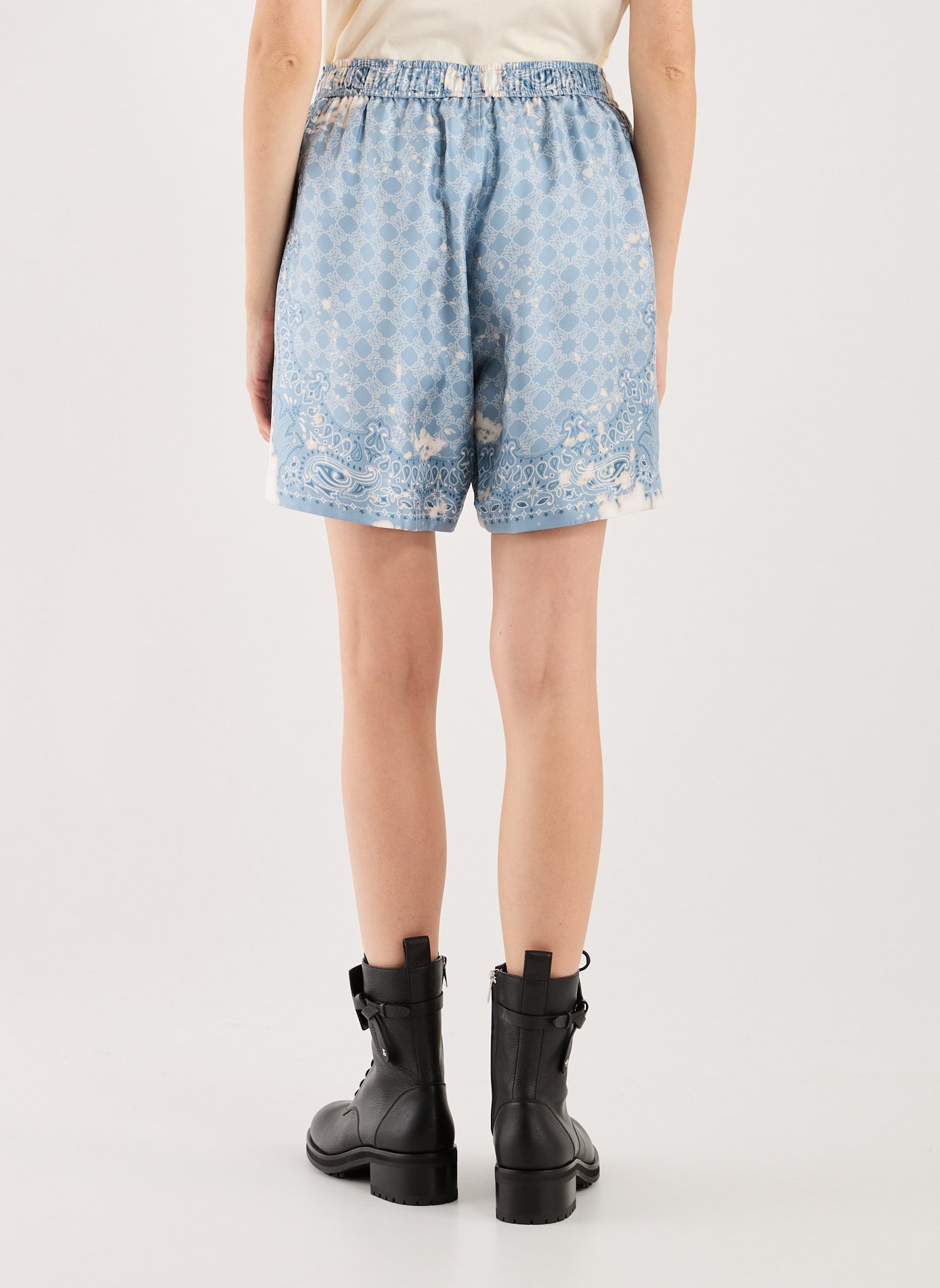 Printed silk Bermuda shorts AMIRI Blue