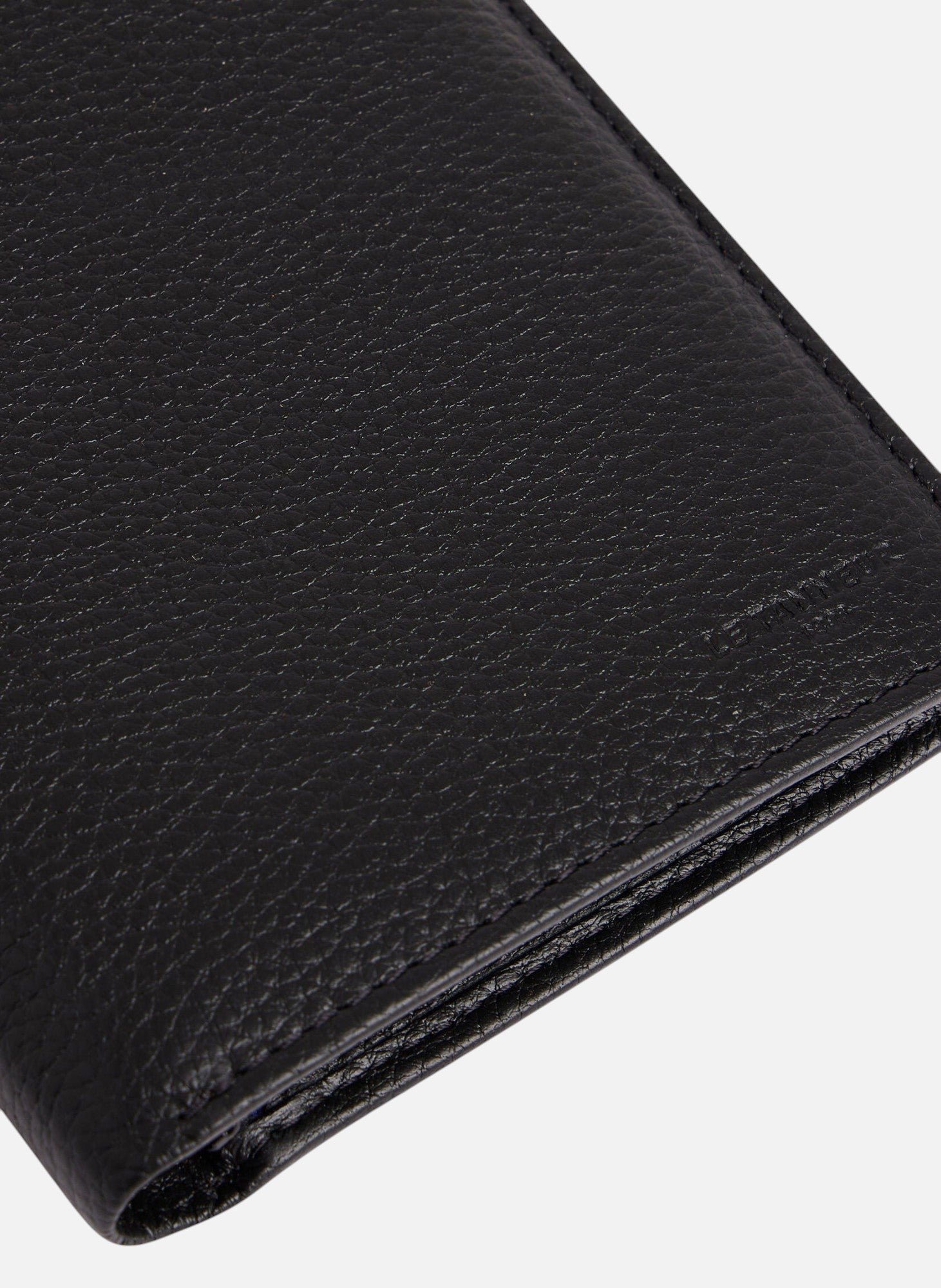 Grand portefeuille vertical zippé 2 volets charles en cuir grainé LE TANNEUR Noir