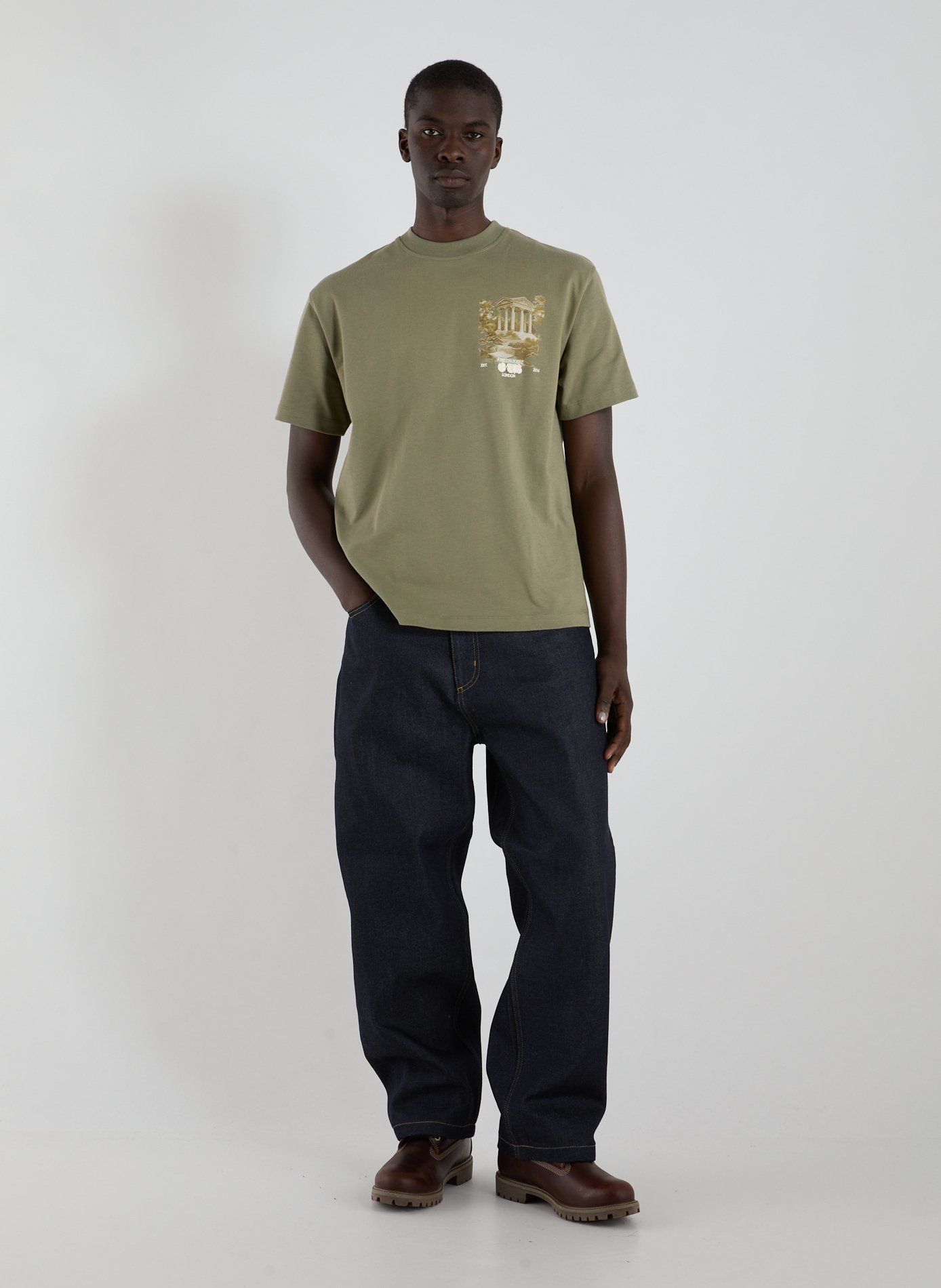 Biker-style cotton t-shirt ONLY THE BLIND Green