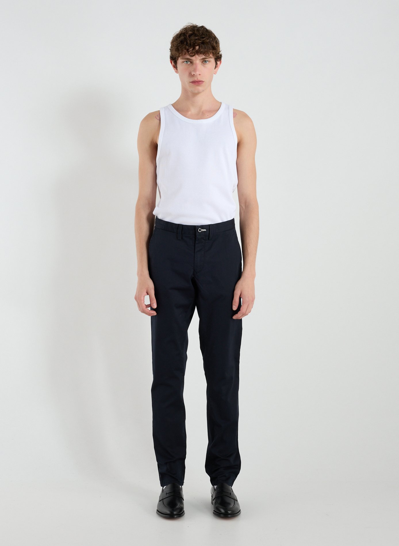 Cotton and linen chino trousers GANT Black