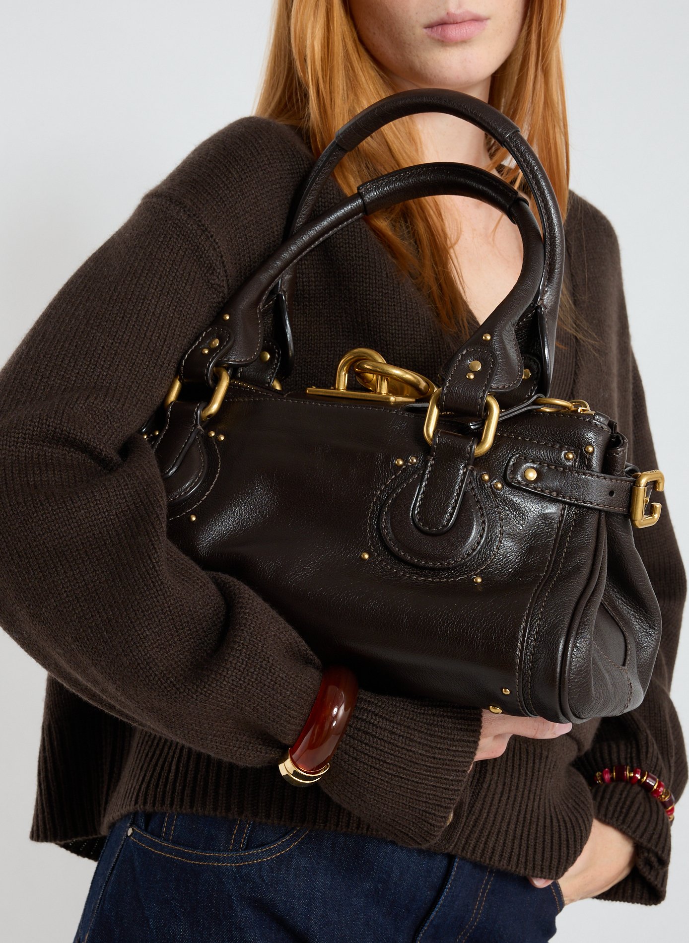 Sac à main en cuir CHLOÉ Marron