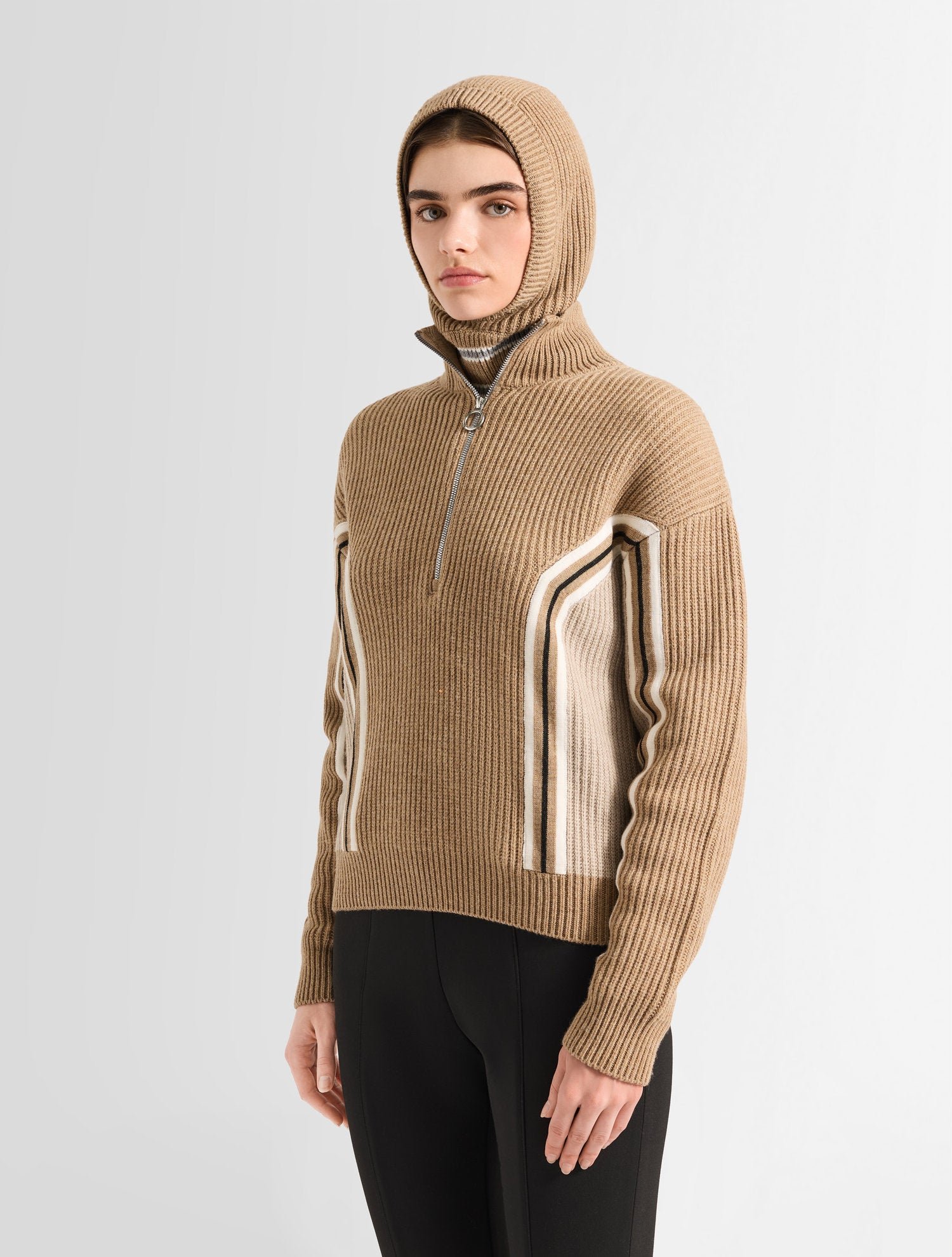 Pull mirala col montant coupe regular FUSALP Beige