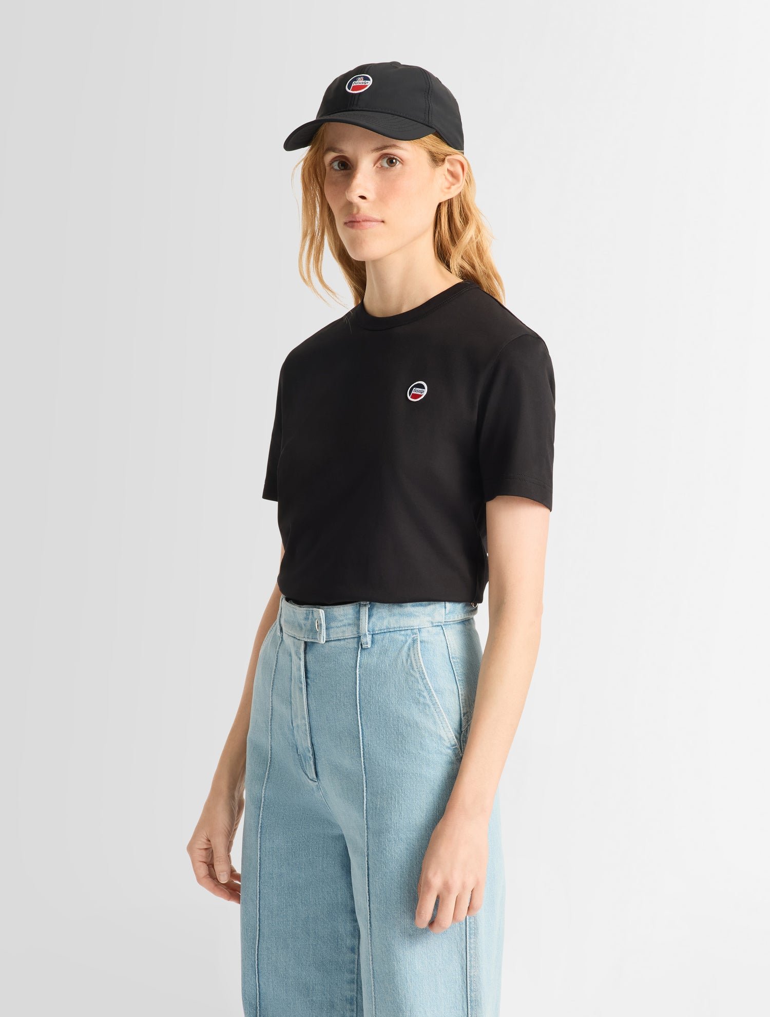 T-shirt manches courtes talixe col rond coupe regular FUSALP Noir