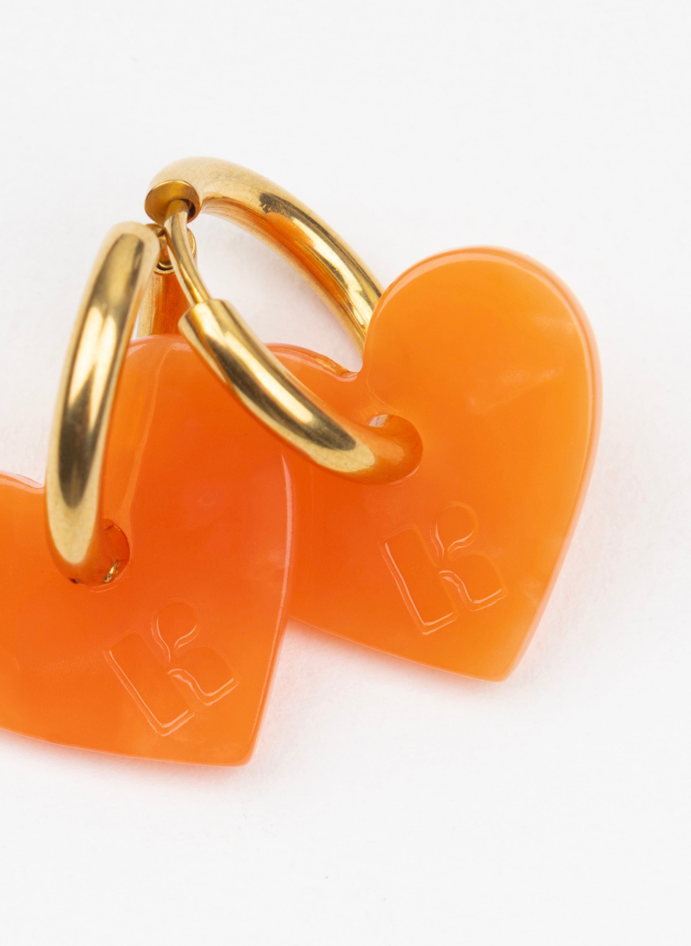 Boucles d'oreilles lova lova avec anneaux en acier inoxydable argenté KURAGE GINZA Orange
