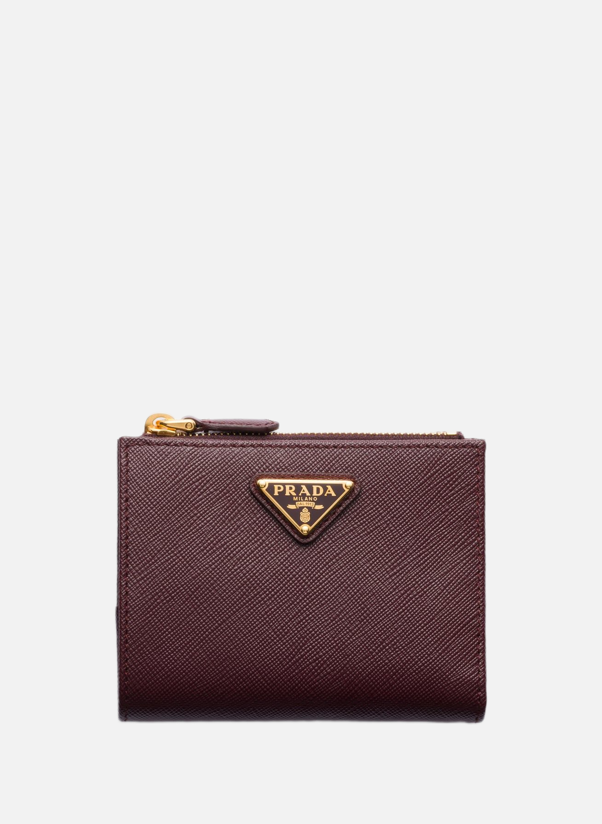 Petit portefeuille en cuir saffiano PRADA Rouge
