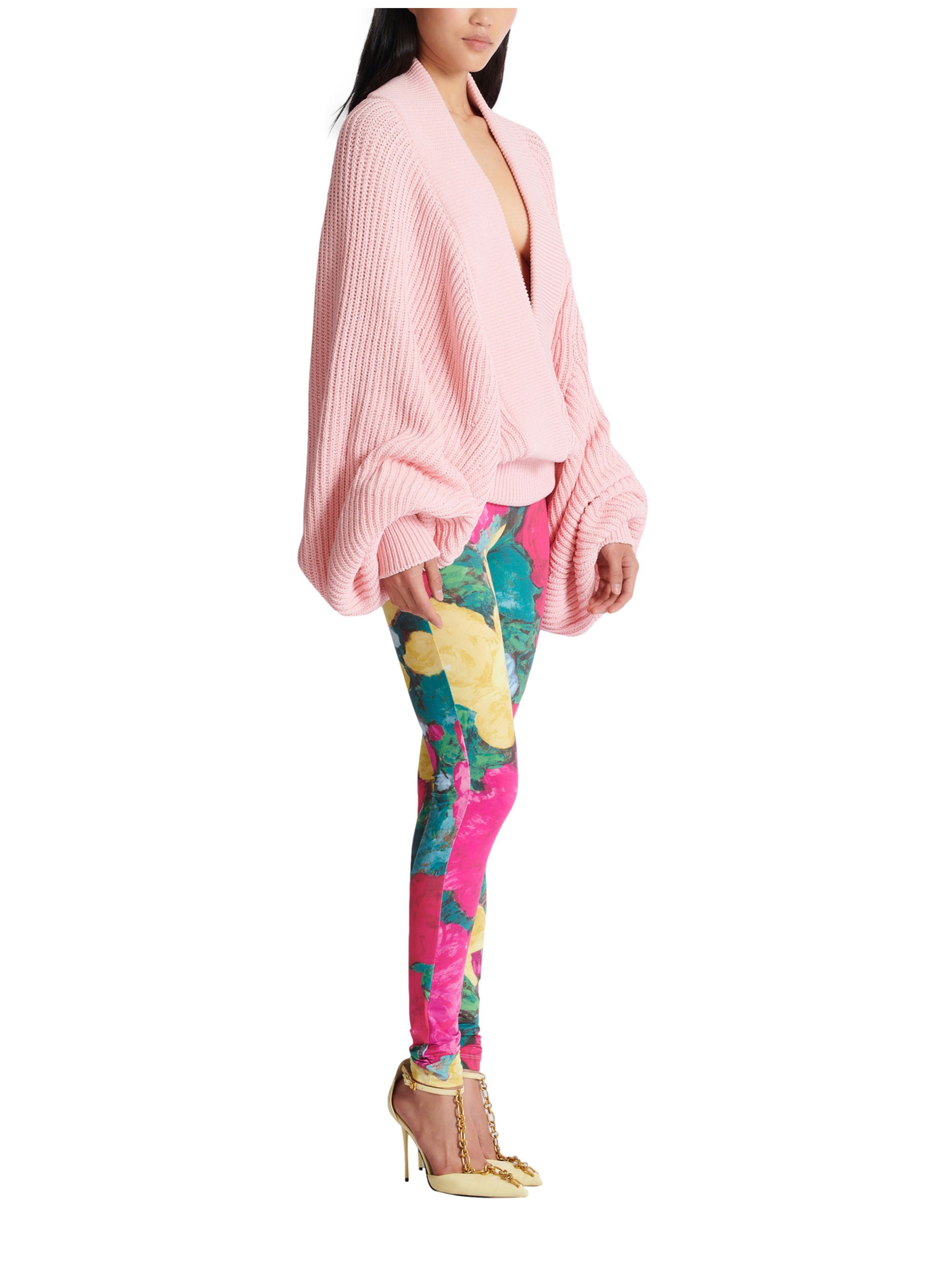 Pull oversize en maille BALMAIN Rose