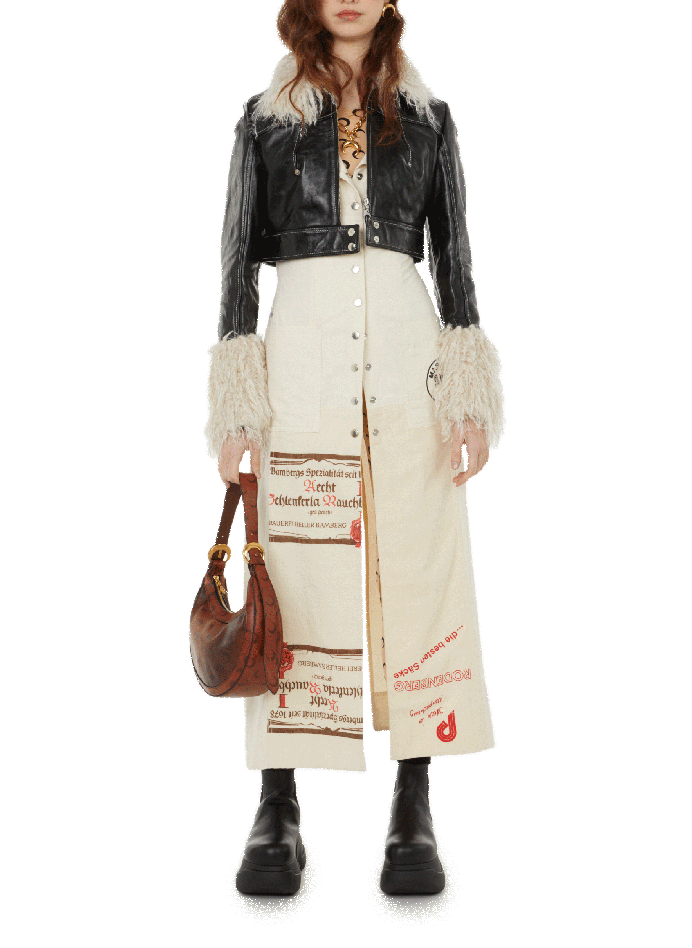 Veste en cuir MARINE SERRE Multicolore