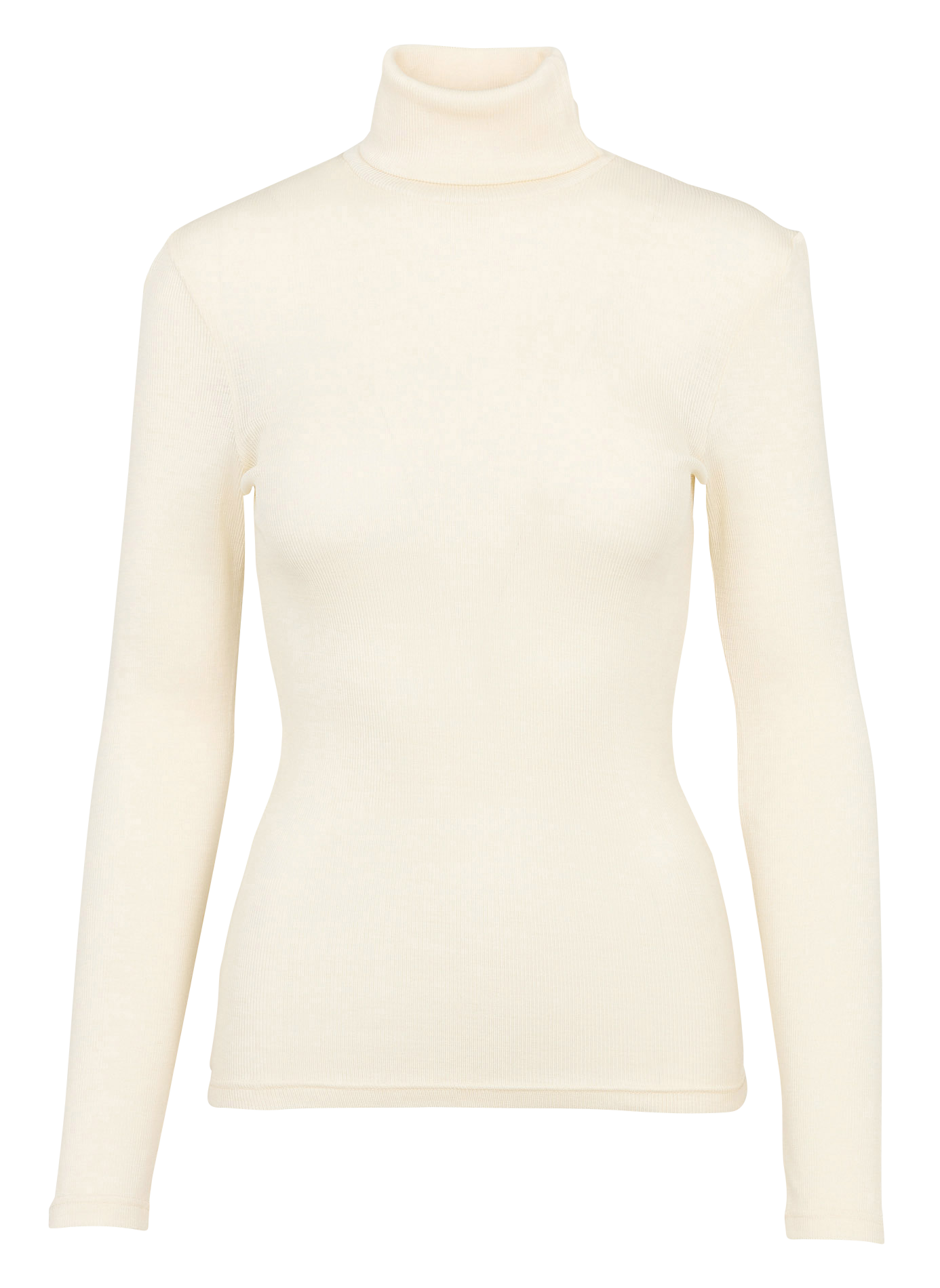 Pull moulant col roulé en laine et soie ARMOR-LUX Beige