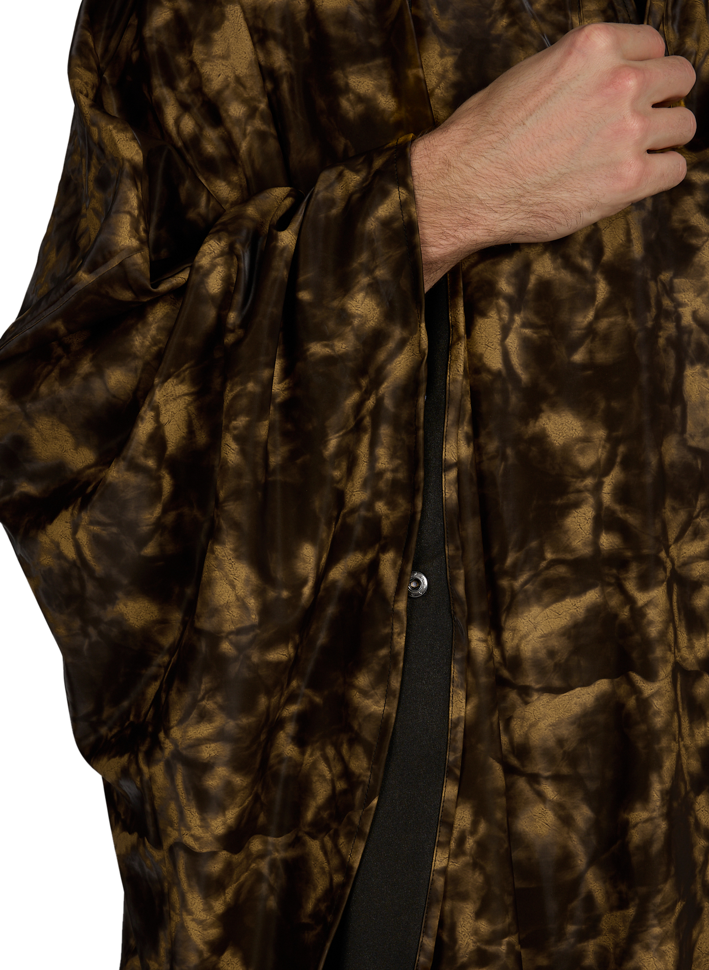 Printed hooded cape W3 RAINS Brown