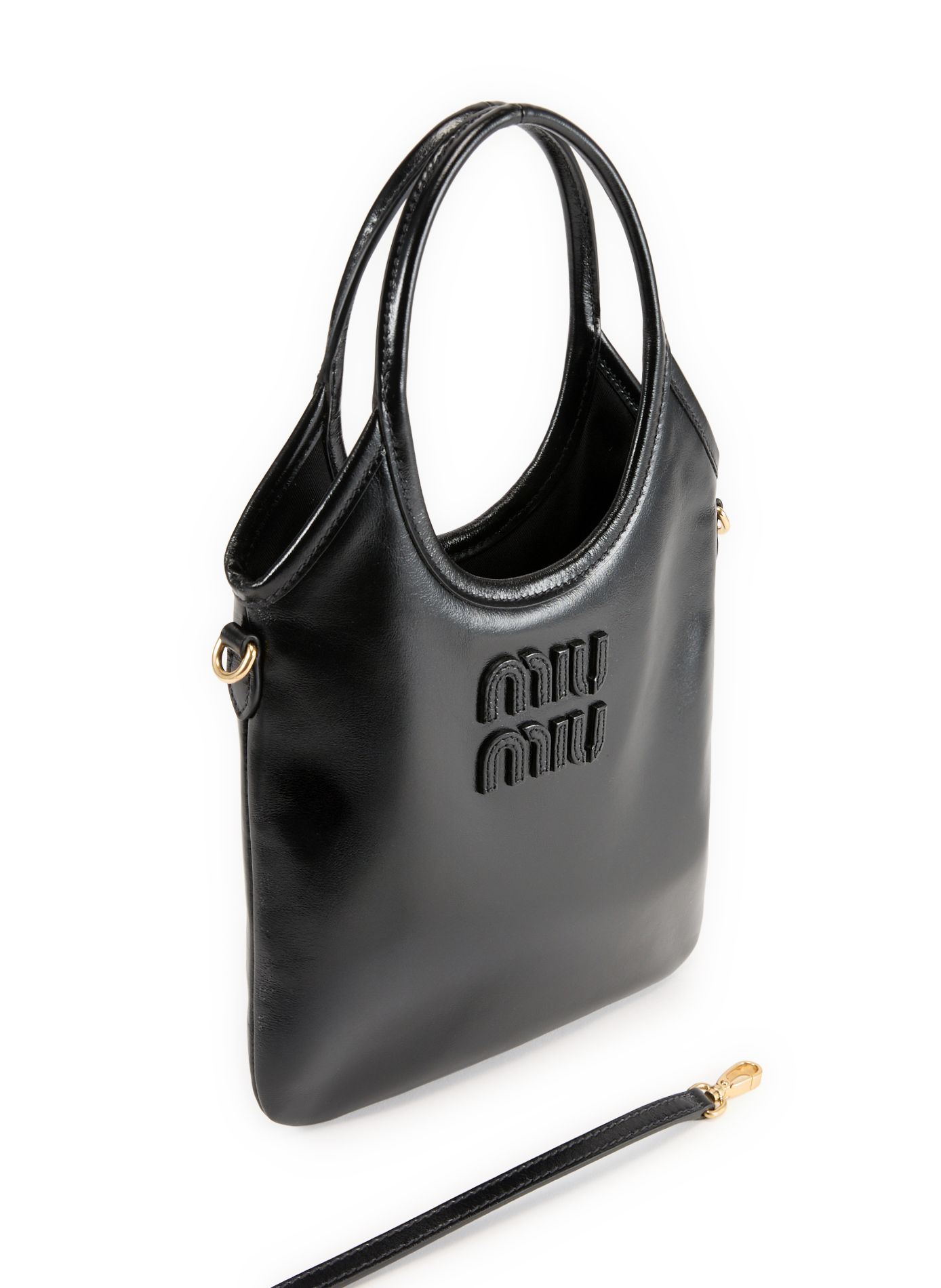 Sac à main en cuir Ivy  MIU MIU Noir