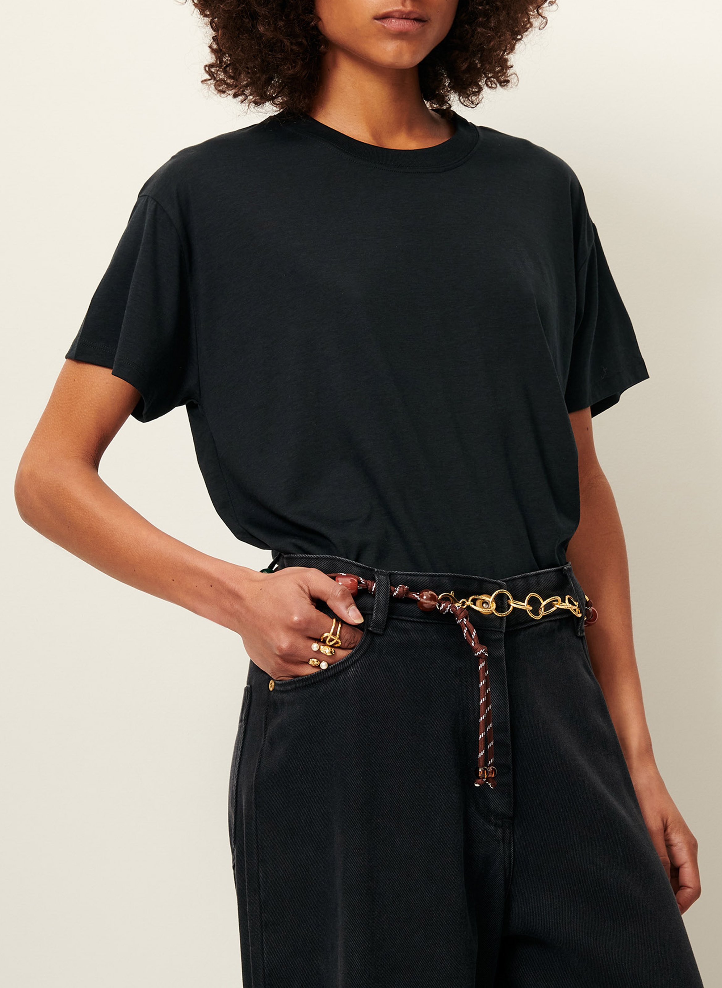 Tee-shirt ample col rond fluide too SESSUN Gris