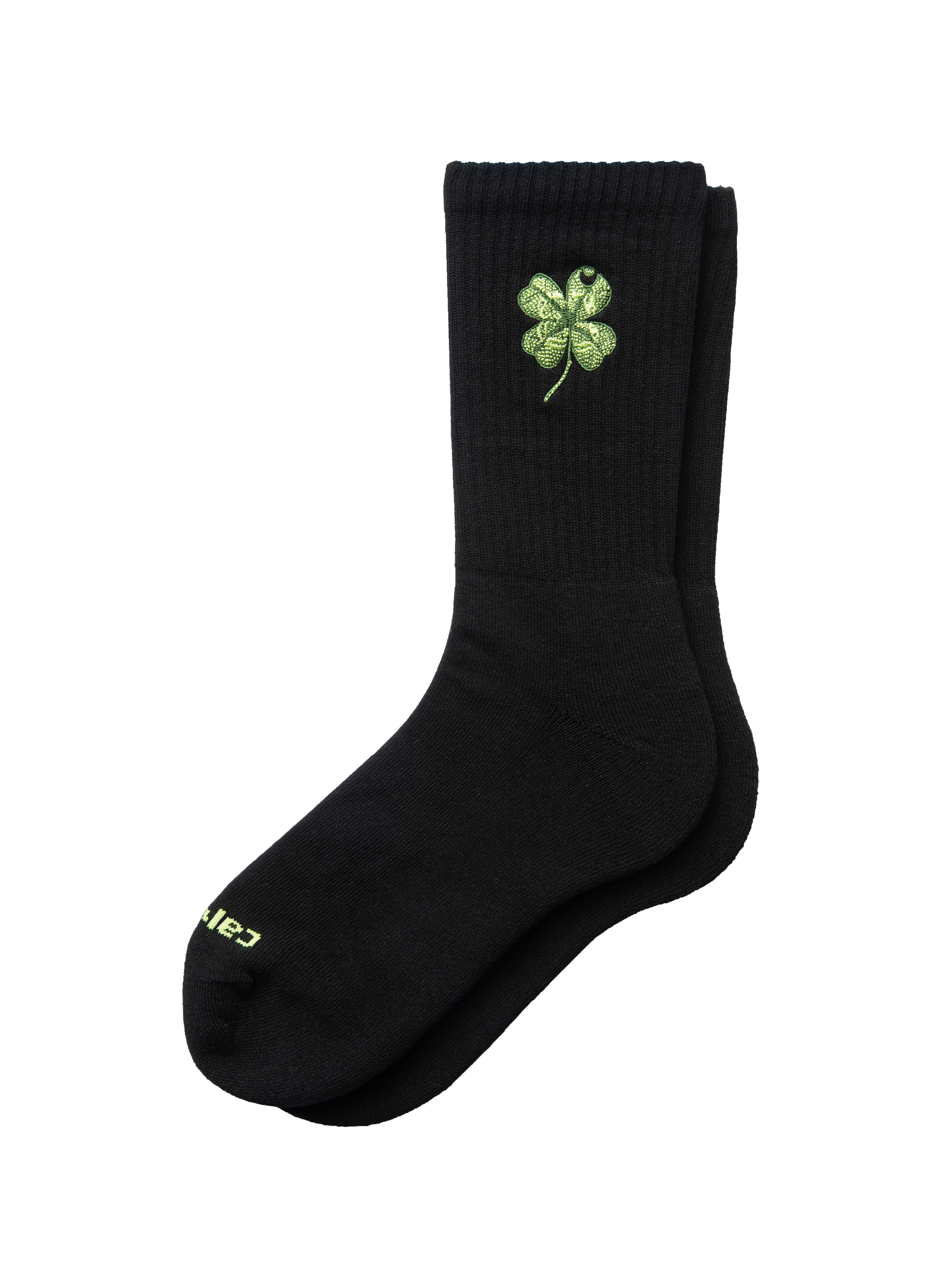 Chaussettes mi-hautes broderie trèfle à quatre feuilles en coton mélangé CLOVER Black
