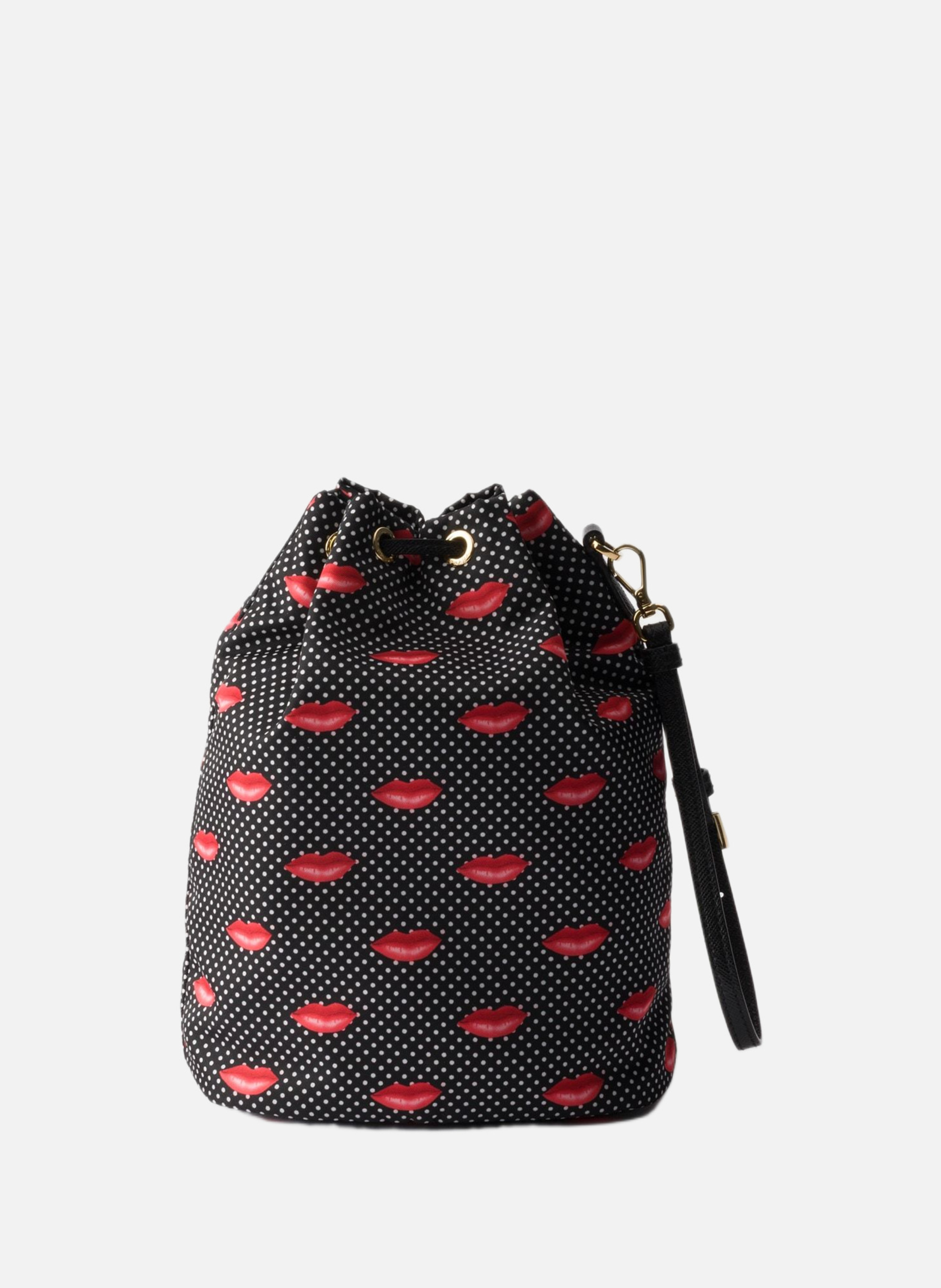 Pochette en re-nylon imprimé PRADA Noir