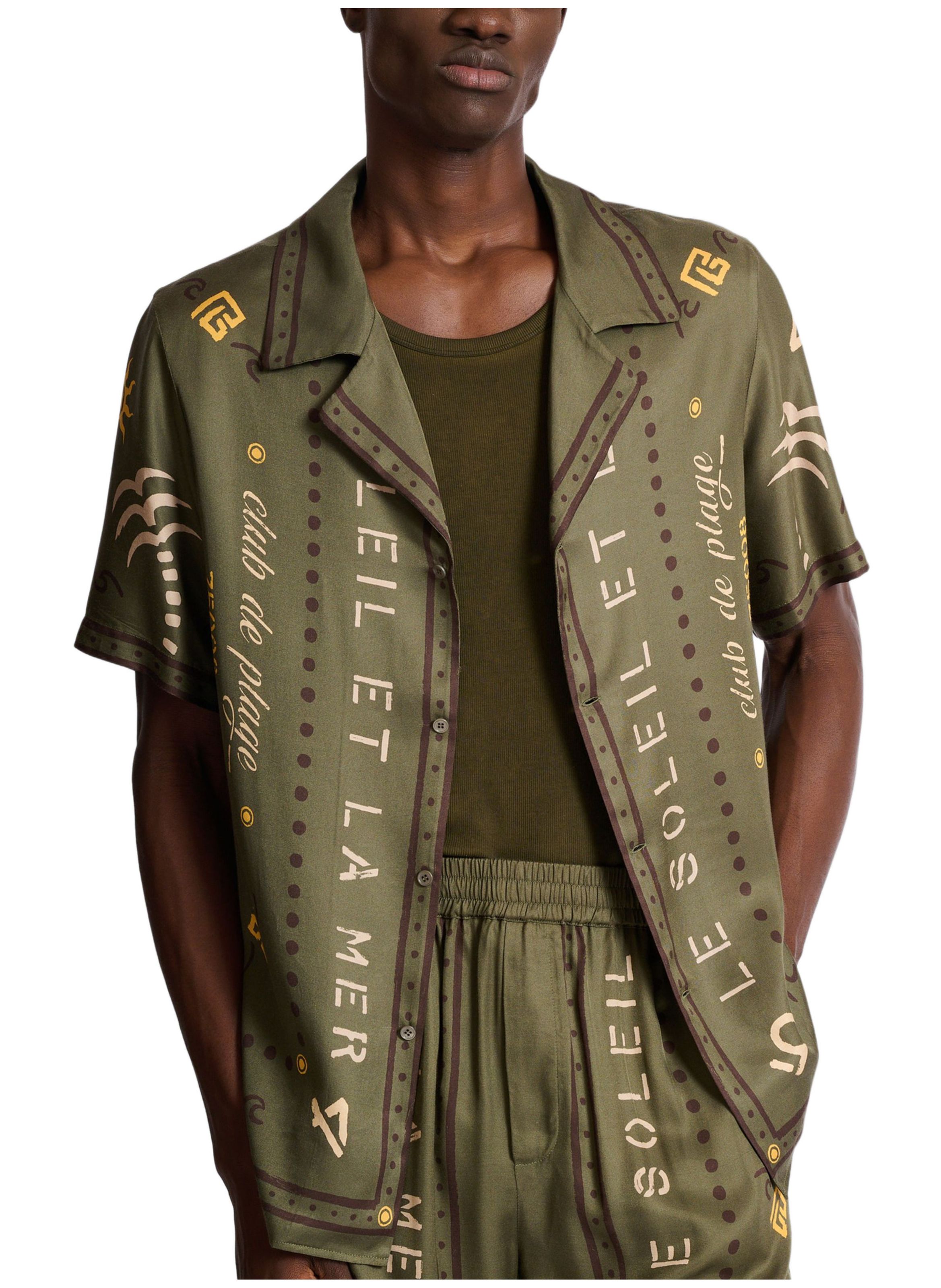 Chemise imprimée balmain club BALMAIN Vert