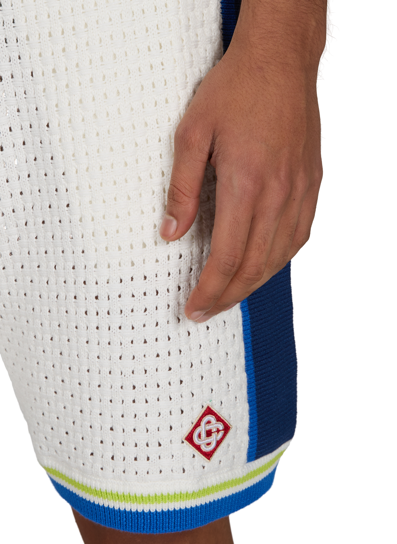 Cotton blend knit straight shorts. CASABLANCA PARIS Multicolour