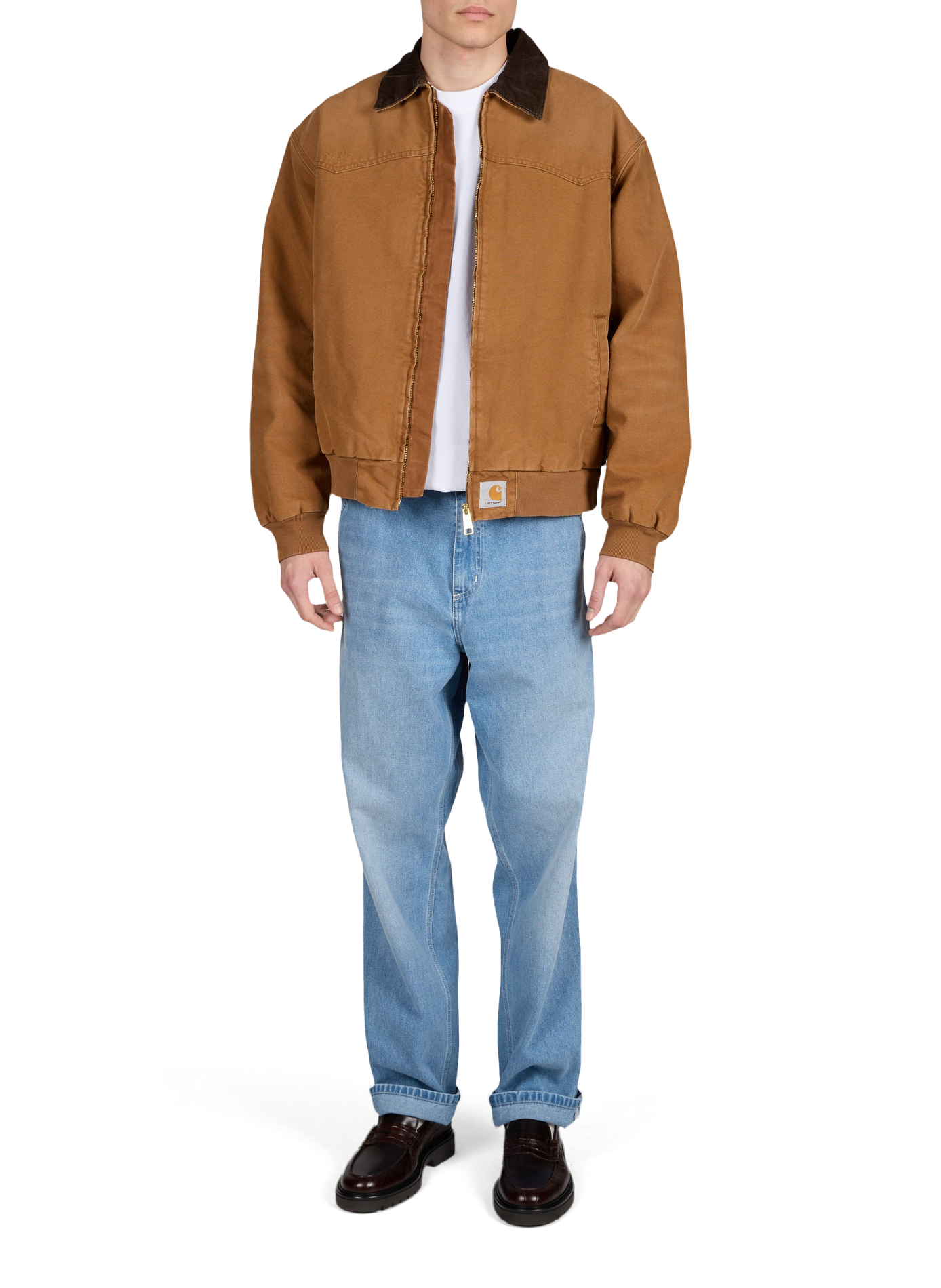 Straight OG Santa Fe cotton jacket CARHARTT WIP Brown