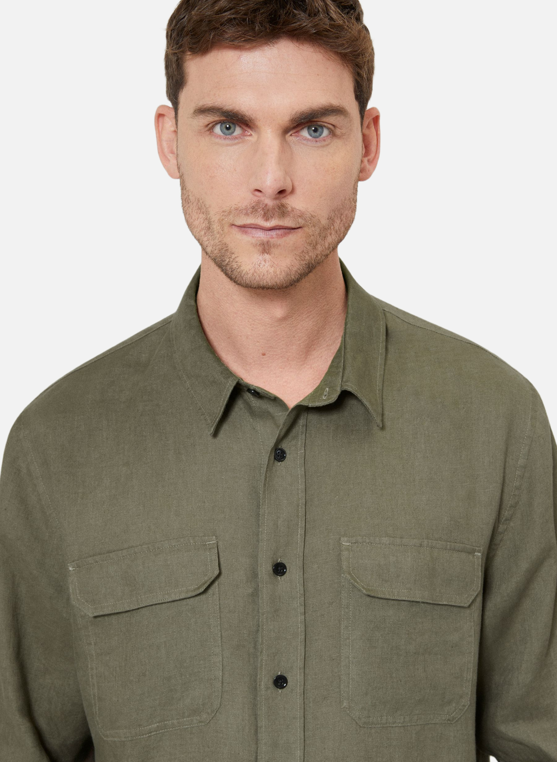 Chemise en lin THE KOOPLES Vert