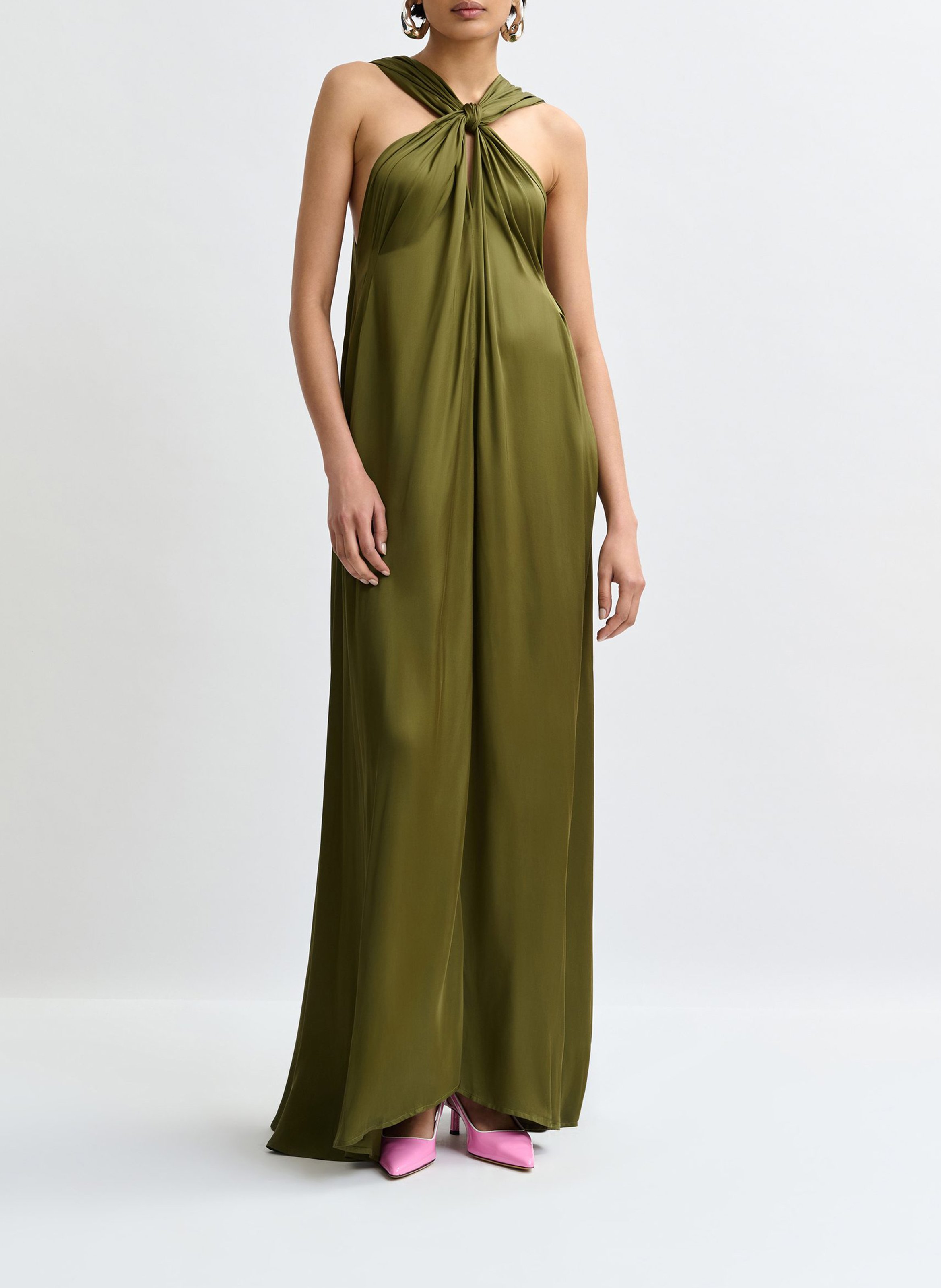 Robe longue dos nu jaycee ESSENTIEL ANTWERP Vert