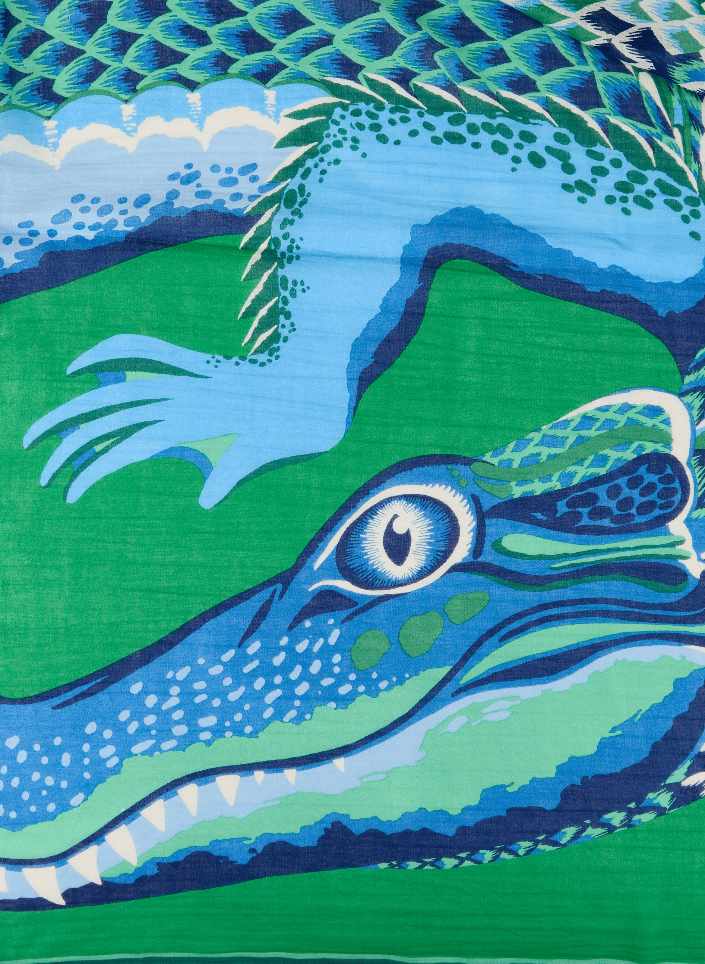 Printed cotton scarf INOUI EDITIONS Green