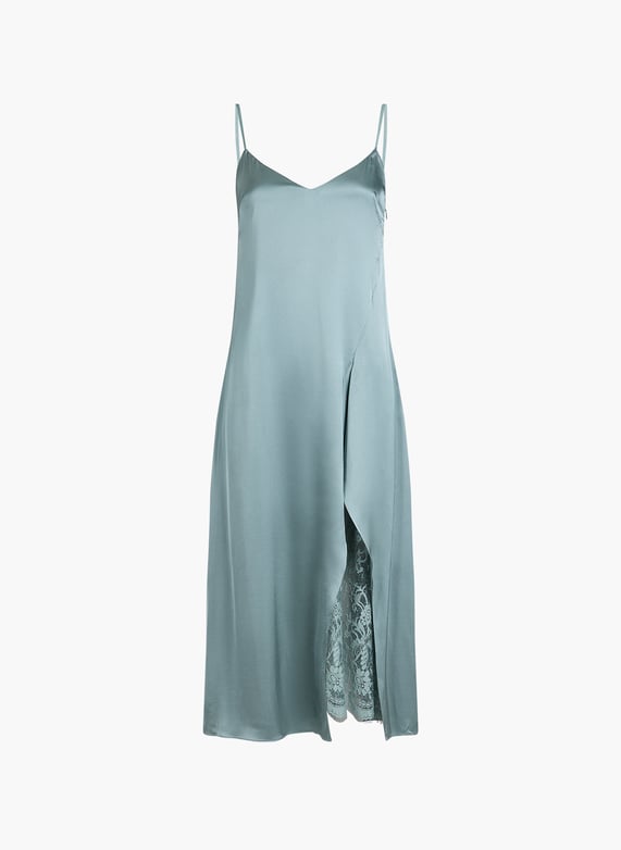 Satin cotton blend slip dress Green Acne studios - Women | Printemps Satin cotton blend slip dress Green Acne studios - Women | Printemps