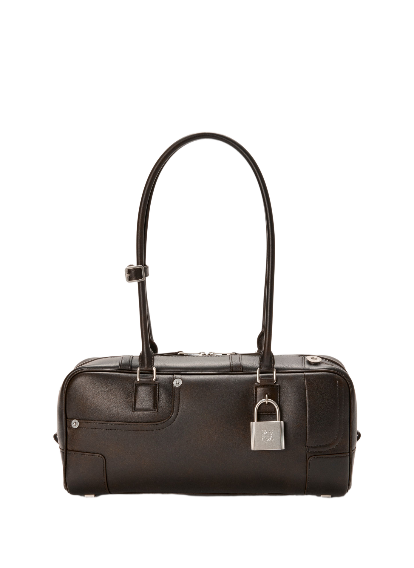 Sac Amazona 31 Cropped Panta en cuir de veau brillant LOEWE Marron