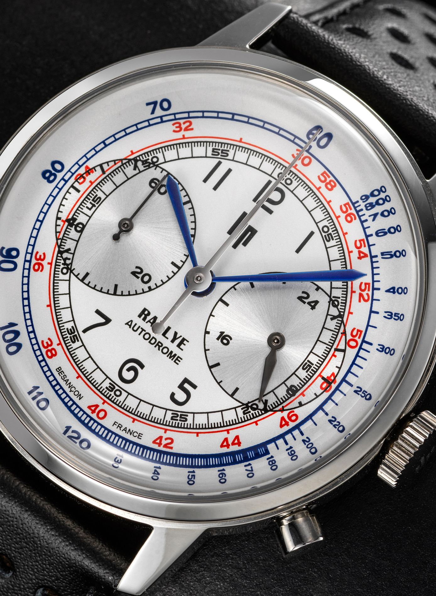 Montre quartz Rallye Méca Chronographe en cuir LIP Blanc