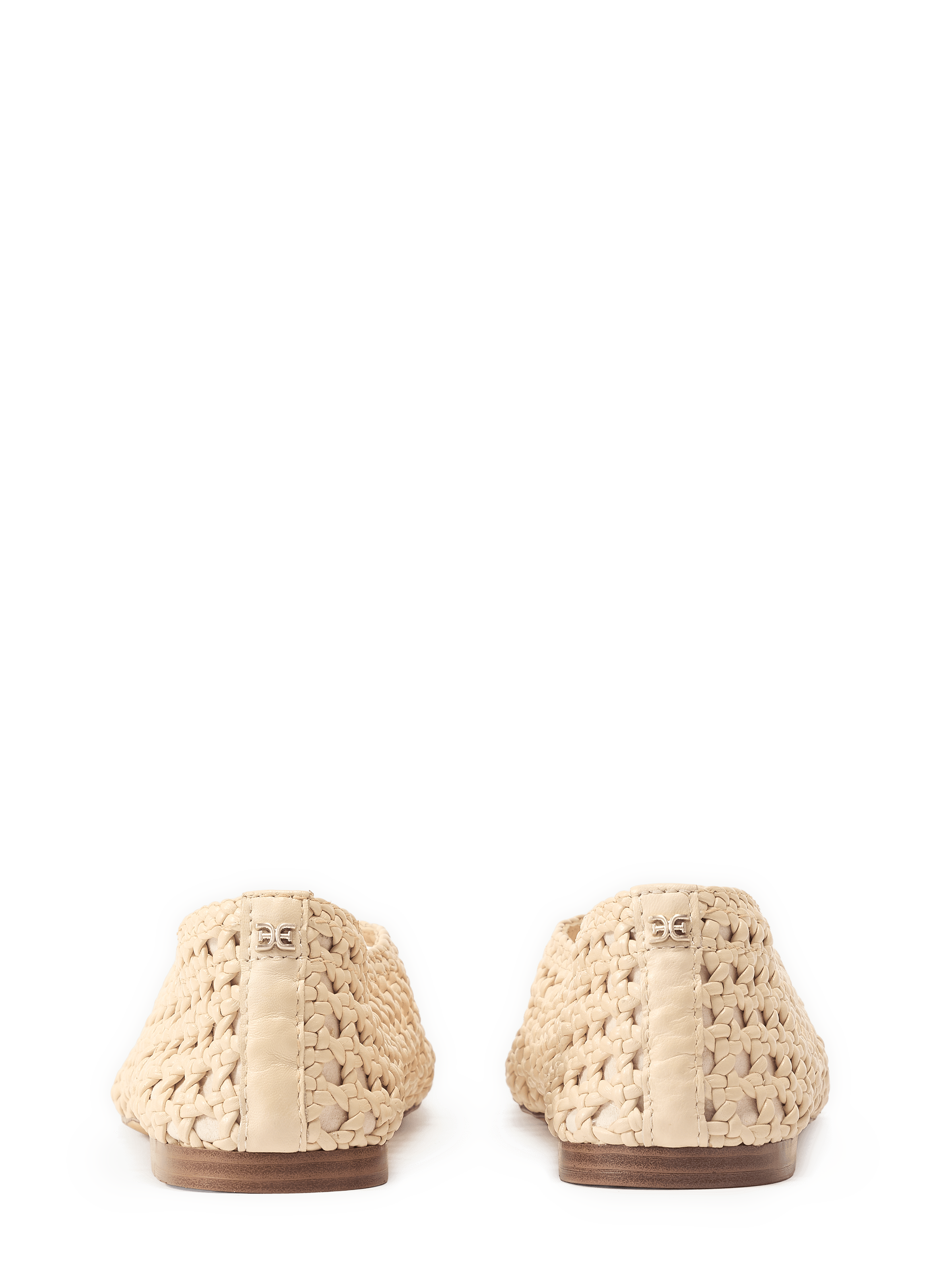 Braided and perforated leather Shira ballerina flats SAM EDELMAN Beige