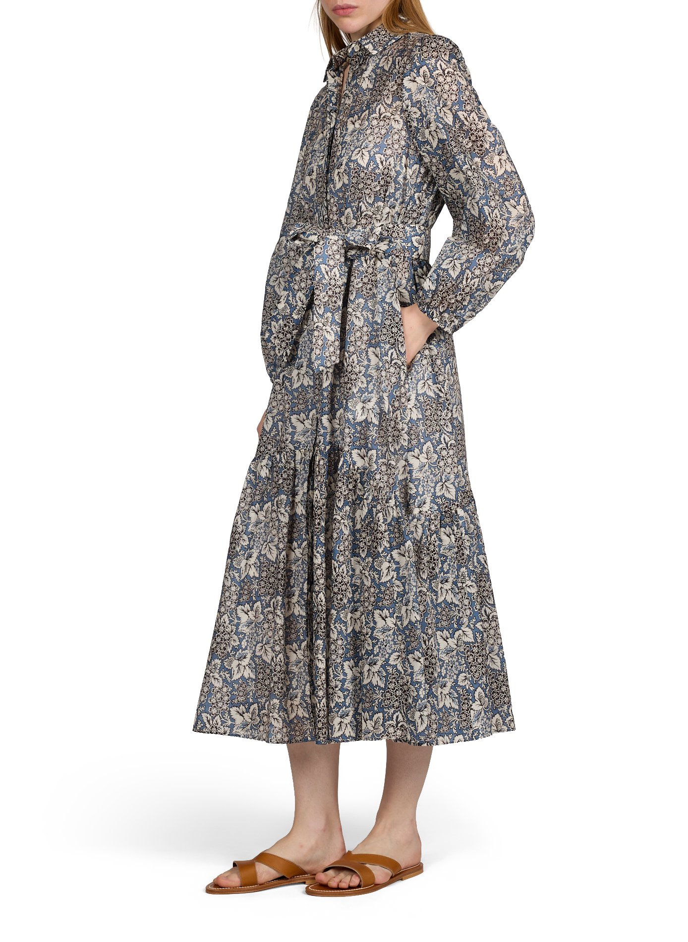 Robe-chemise à motif en coton MAX MARA WEEK END Bleu